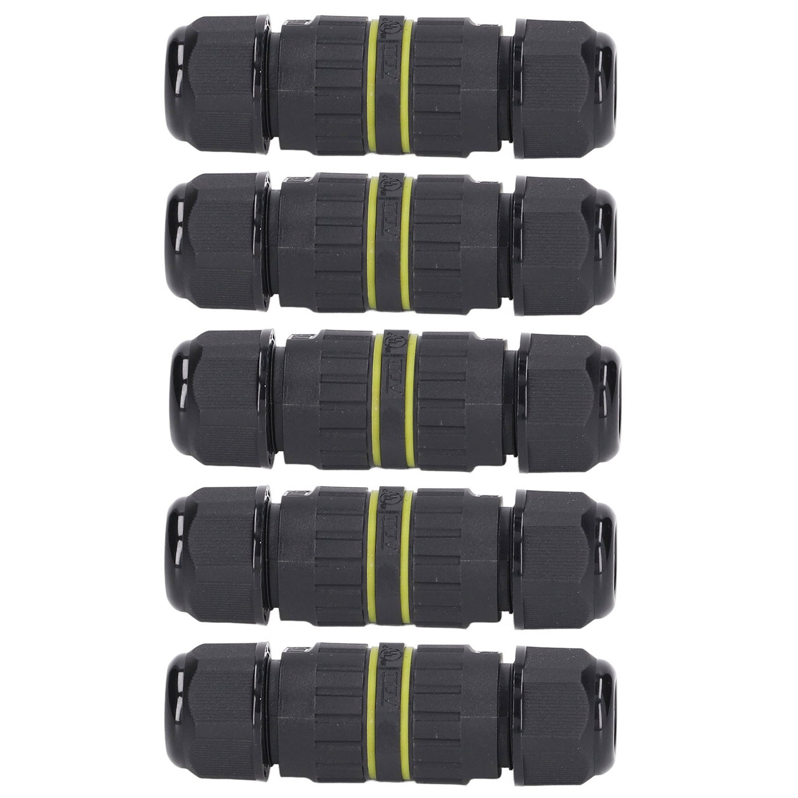 5er-pack Wasserdichte Ip68 M16 3-pin-steckverbinder Für 7–10 Mm Kabel, Schraubklemmen Für Gartenkabel, Geeignet Für Led-streifen, Ce-, Saa-, Ul-, Tüv- Und Rohs-zertifiziert