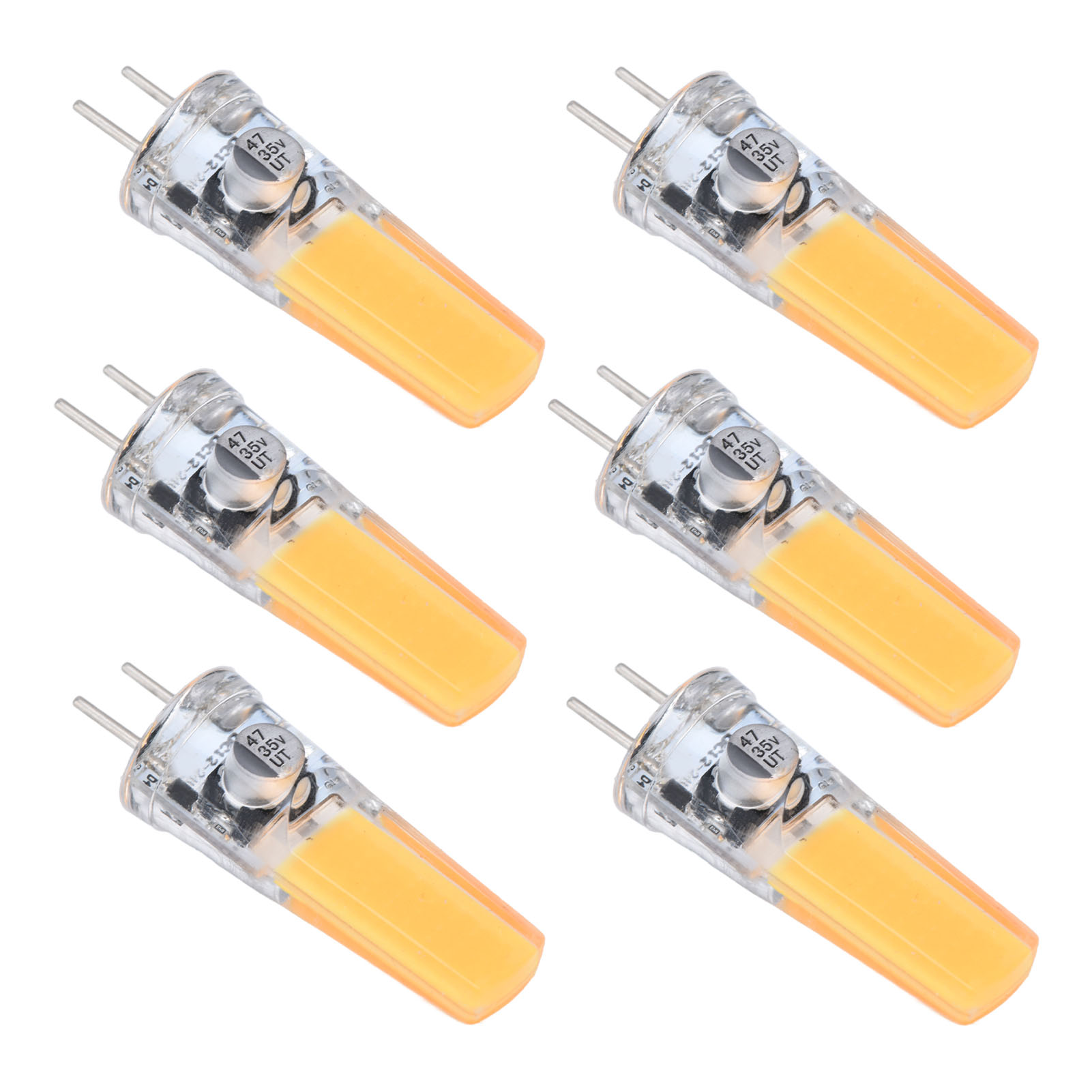 Packung Mit 6 Gy6.35 5w Cob 500lm Warmweißen Led-lampen, Kompatibel Mit Deckenleuchten, Wandleuchten, Tischlampen, Ce+rohs Zertifiziert.