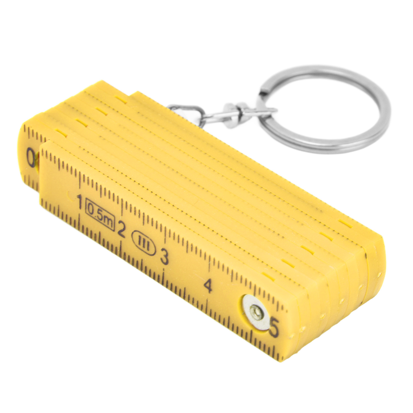 Set Mit 2 Abs-klapplinealen, 0,5 M, 10-fach Faltbar, Zimmermannslineal Mit Schlüsselring, Gelbes Kunststoff-klapplineal