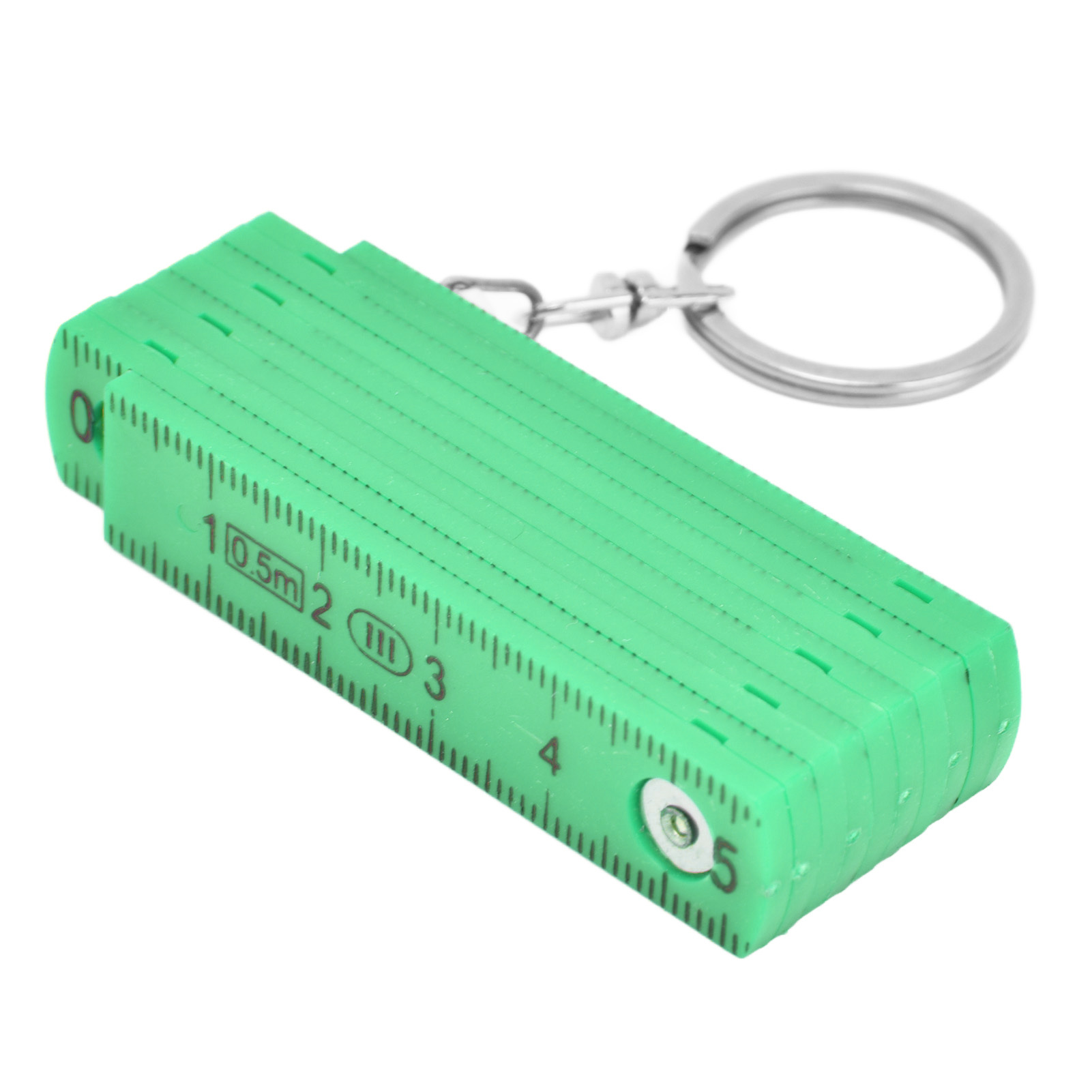 Set Mit 2 Abs-klapplinealen, 0,5 M, 10-fach Faltbar, Grünes Klapplineal Mit Schlüsselring, Kunststoff, Für Schreiner