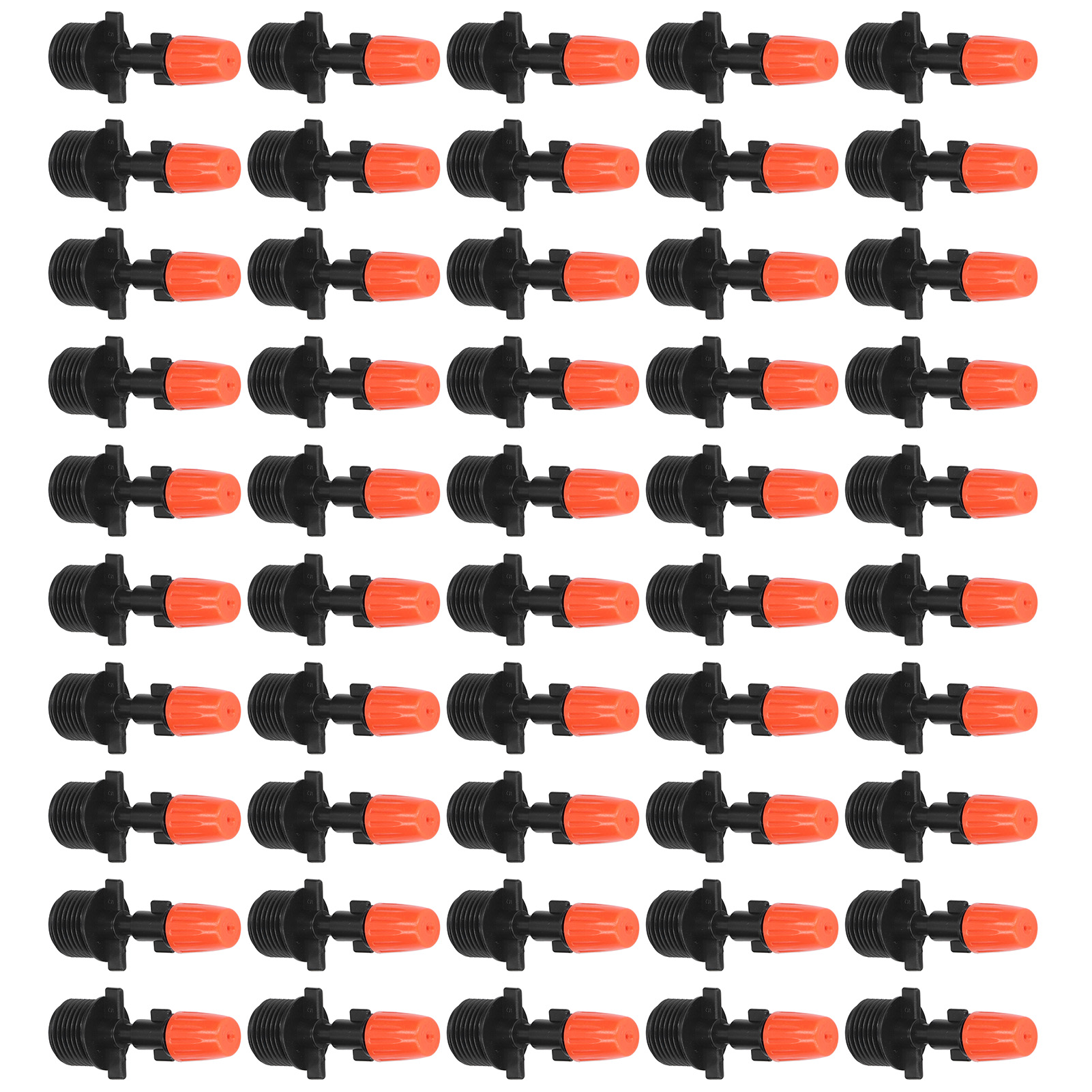 Packung Mit 50 Verstellbaren Orangefarbenen Sprühdüsen, G1/2 Außengewinde, Für Tropfbewässerungssysteme, Automatische Bewässerung Von Garten Und Pflanzen.