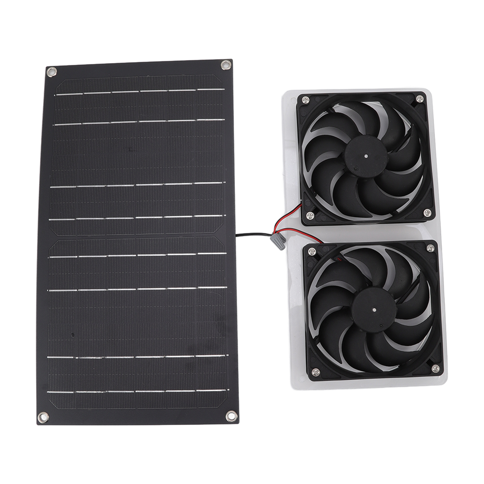 100-w-monokristallines Solarpanel Mit Doppellüfter-set Für Kleine Hühnerställe, Gewächshäuser, Hundehütten, Unterstände (modell: Panel + 2 Lüfter, Ohne Batterie)