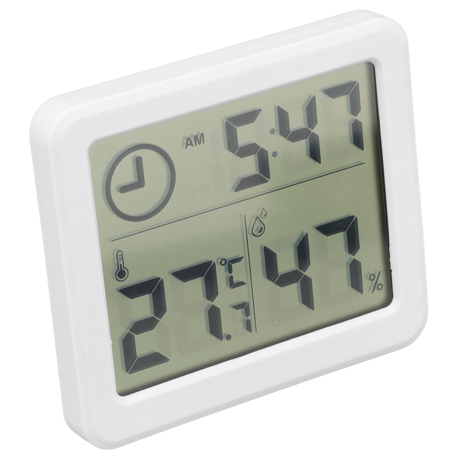 Weißes Digitales Innenthermometer Mit Hygrometer Und Temperaturanzeige, Schlankes 1-cm-design, Für Babyzimmer, Wohnzimmer, Büro, Gewächshaus, Großes Modell Mit Eingebautem Akku