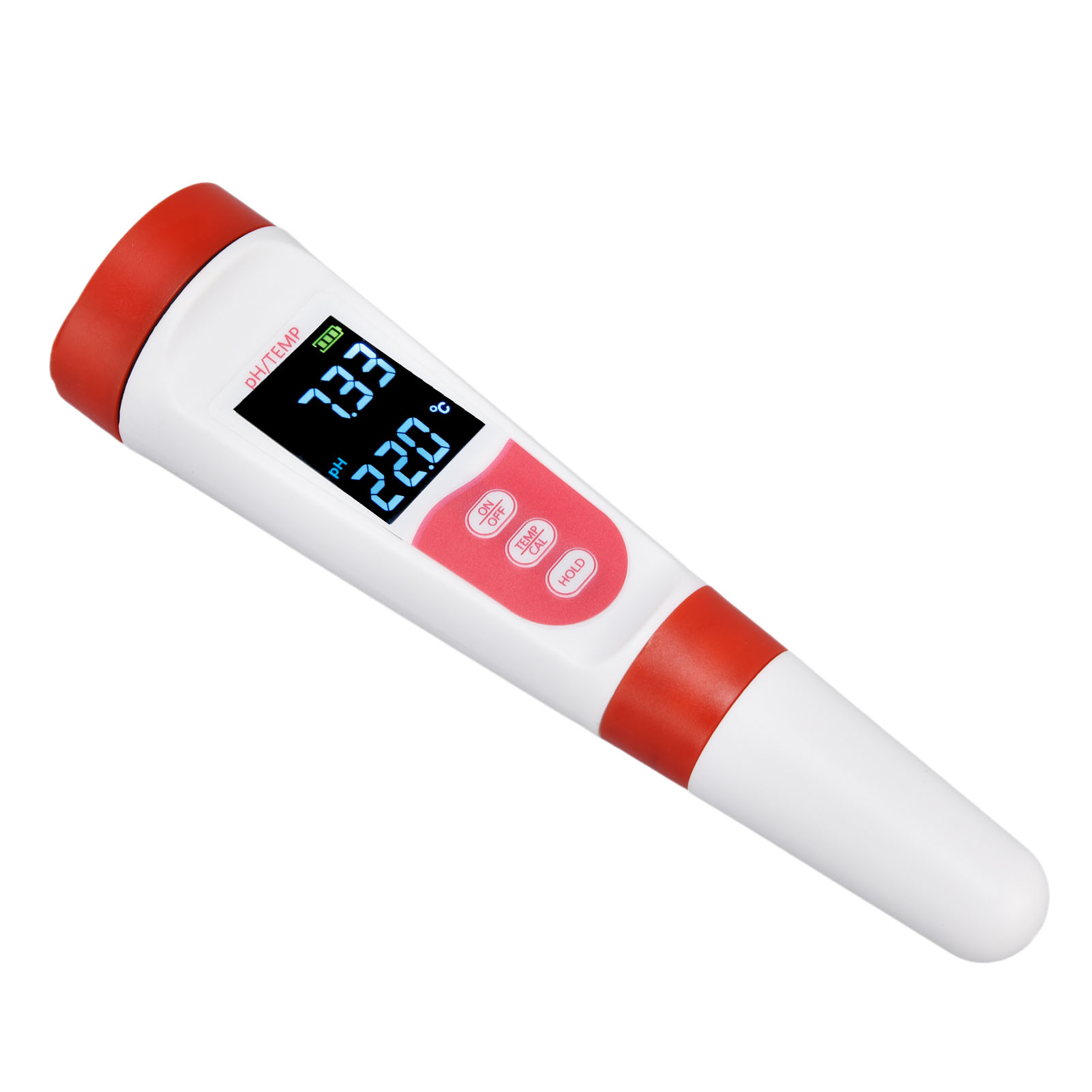 Ph-100 Tragbares Ph-meter Für Aquarien, Wasserqualitätstester Mit Temperaturmessung, Batterien Und Pulver Nicht Enthalten