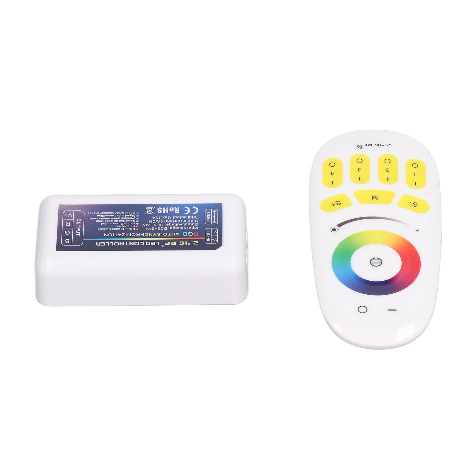 Dc5-24v 2,4g 4-zonen-touch-rgb-controller Mit Synchronem Effekt Für Led-streifen, Mi-light-kompatibel (batterielose Fernbedienung)
