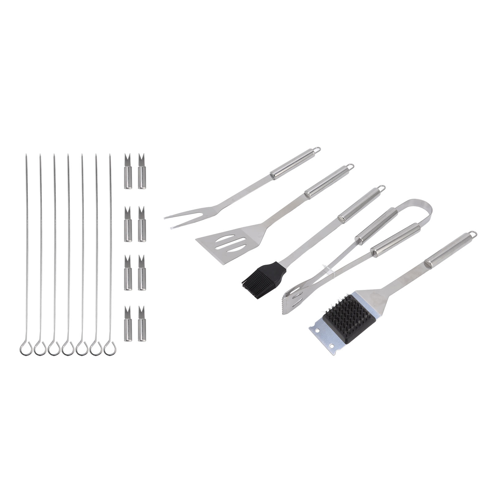 Set Mit 20 Grillutensilien Aus Edelstahl, Tragbar Für Den Einsatz Im Freien Und Zu Hause, Grillset Mit Aufbewahrungstasche