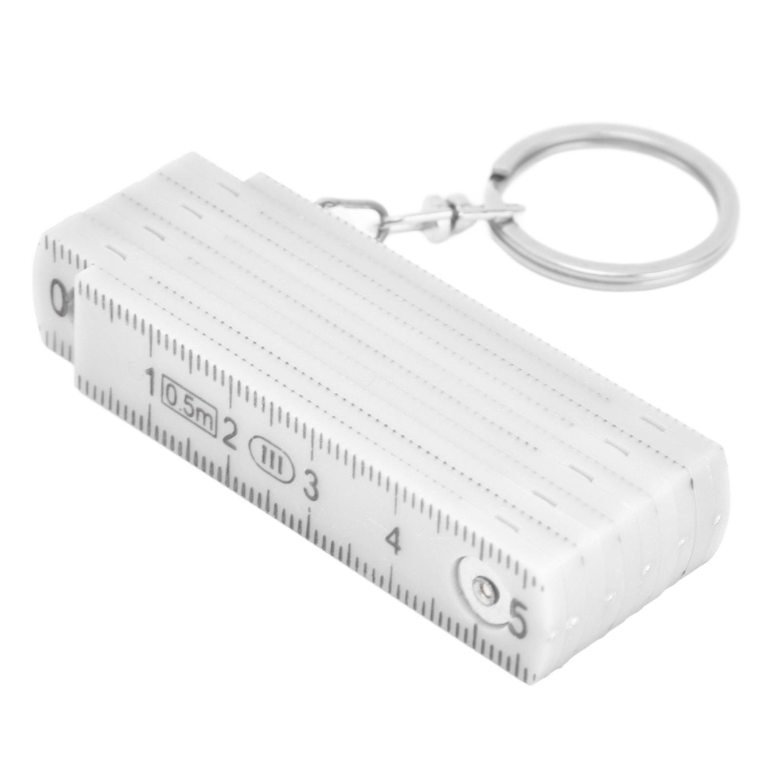Set Mit 2 Abs-klapplinealen, 0,5 M, 10-fach Faltbar, Weißes Klapplineal Mit Schlüsselring, Kunststofflineal Für Schreiner