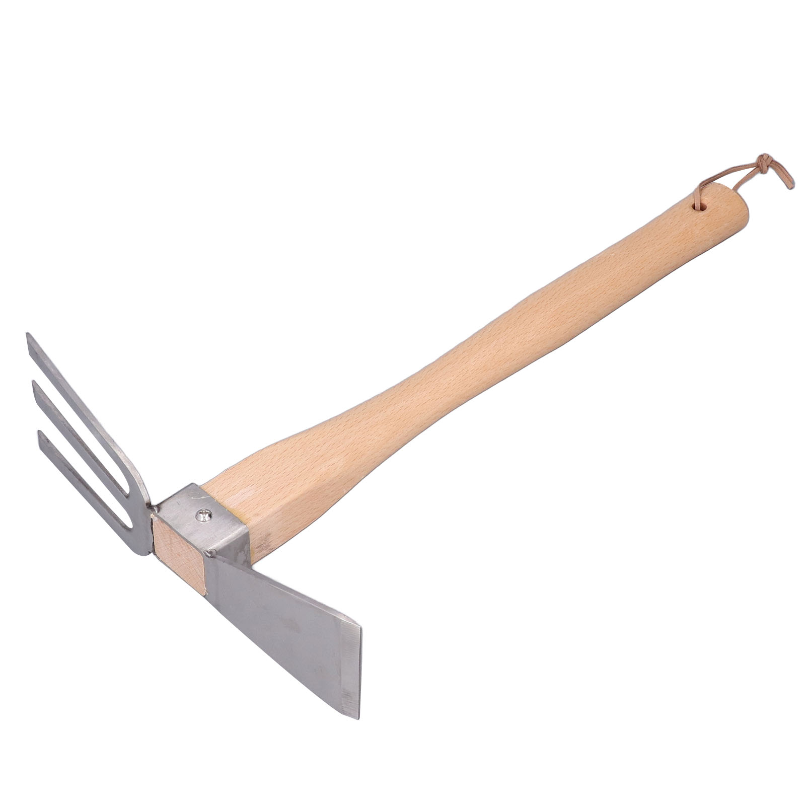 Gartengerät 2-in-1 Edelstahlhacke Und Rechen, Unkrautstecher, Hacke Für Den Gemüsegarten, Modell E04 (edelstahlhacke + Rechen), Verpackt In Pe-beutel Und Dreifacher Luftpolsterfolie.