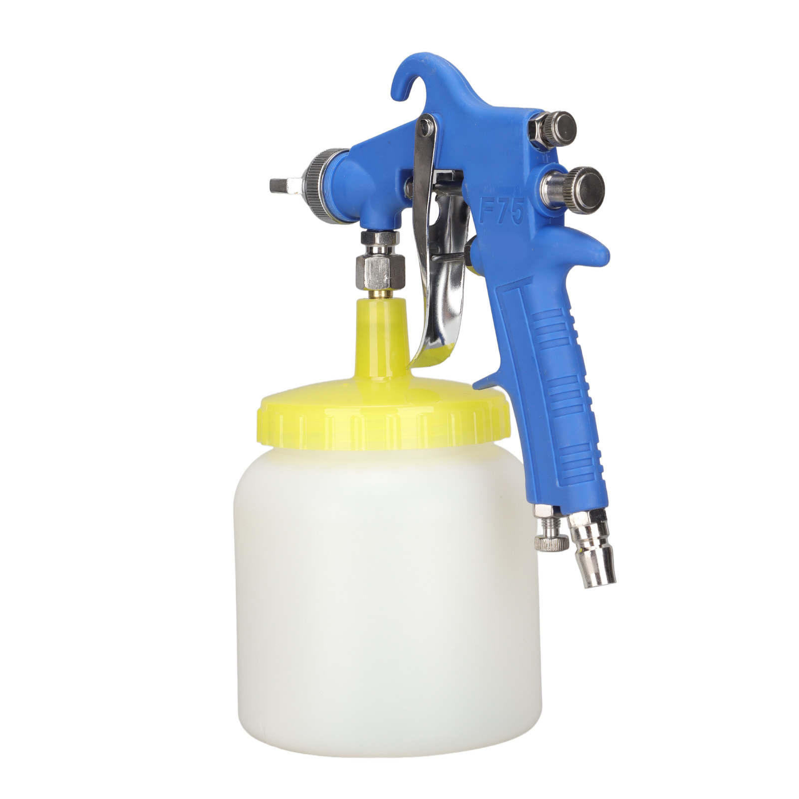 Druckluft-spritzpistole F-75 Mit Bodenbecher, 1,5-mm-düse, Blaue Farbe