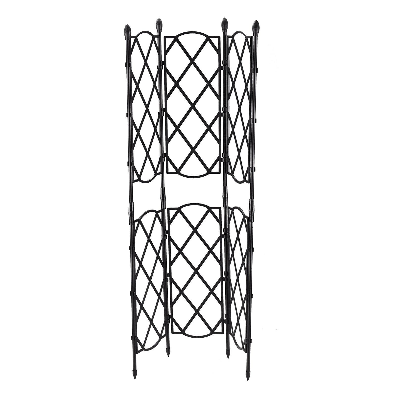 Dekoratives Kleines Sichtschutzpaneel Mit Blumenmuster, Stielmodell 40 Cm, 6-teilig: Höhe 94 Cm, Breite 46,5 Cm, Kompakte E-commerce-version, Stecksystem.