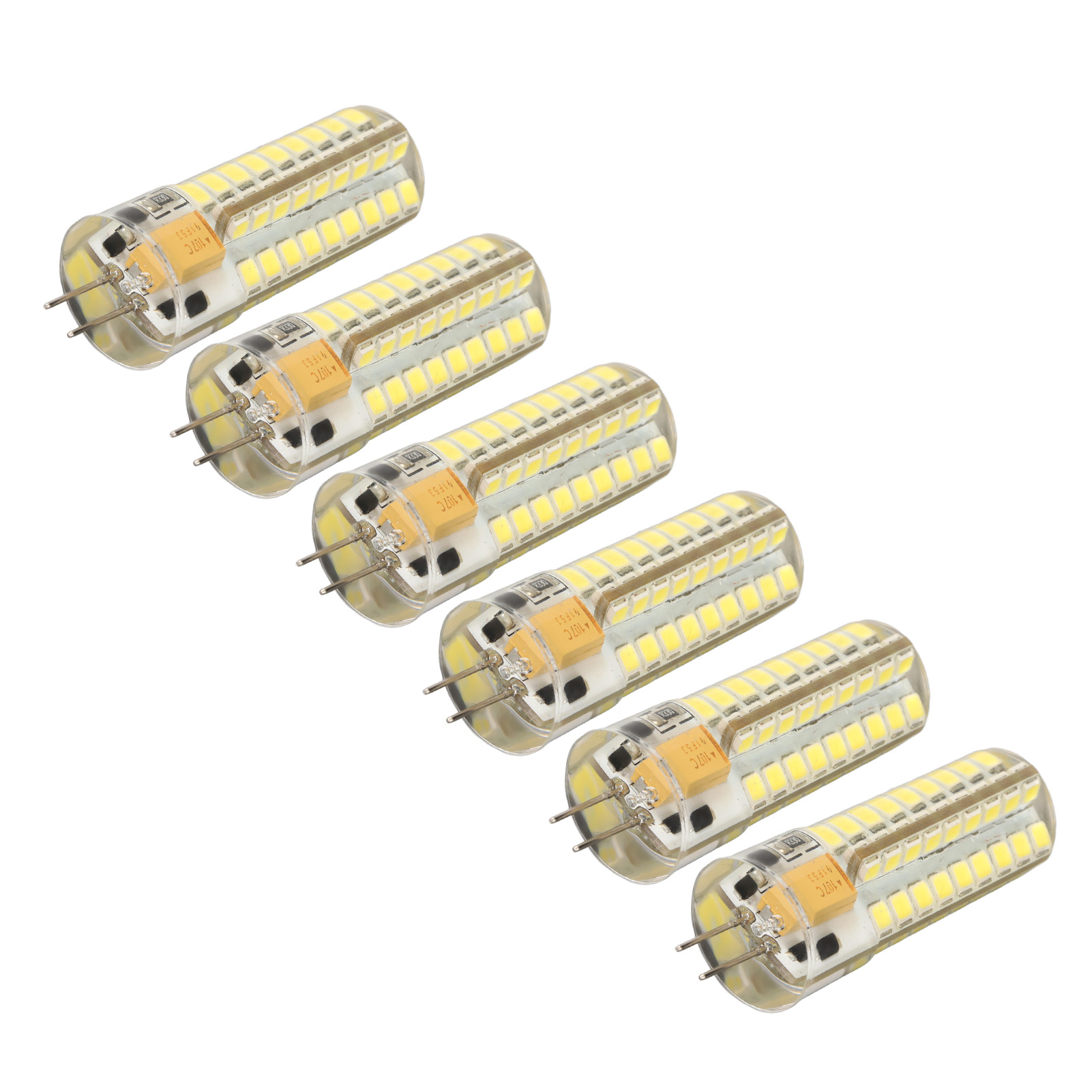 G4 6 X 7w 72led Kaltweiße Silikon-led-lampen, Ac/dc12v, Ce/rohs-zertifiziert, Ideal Für Kronleuchter, Deckenleuchten, Wandleuchten Und Tischlampen.