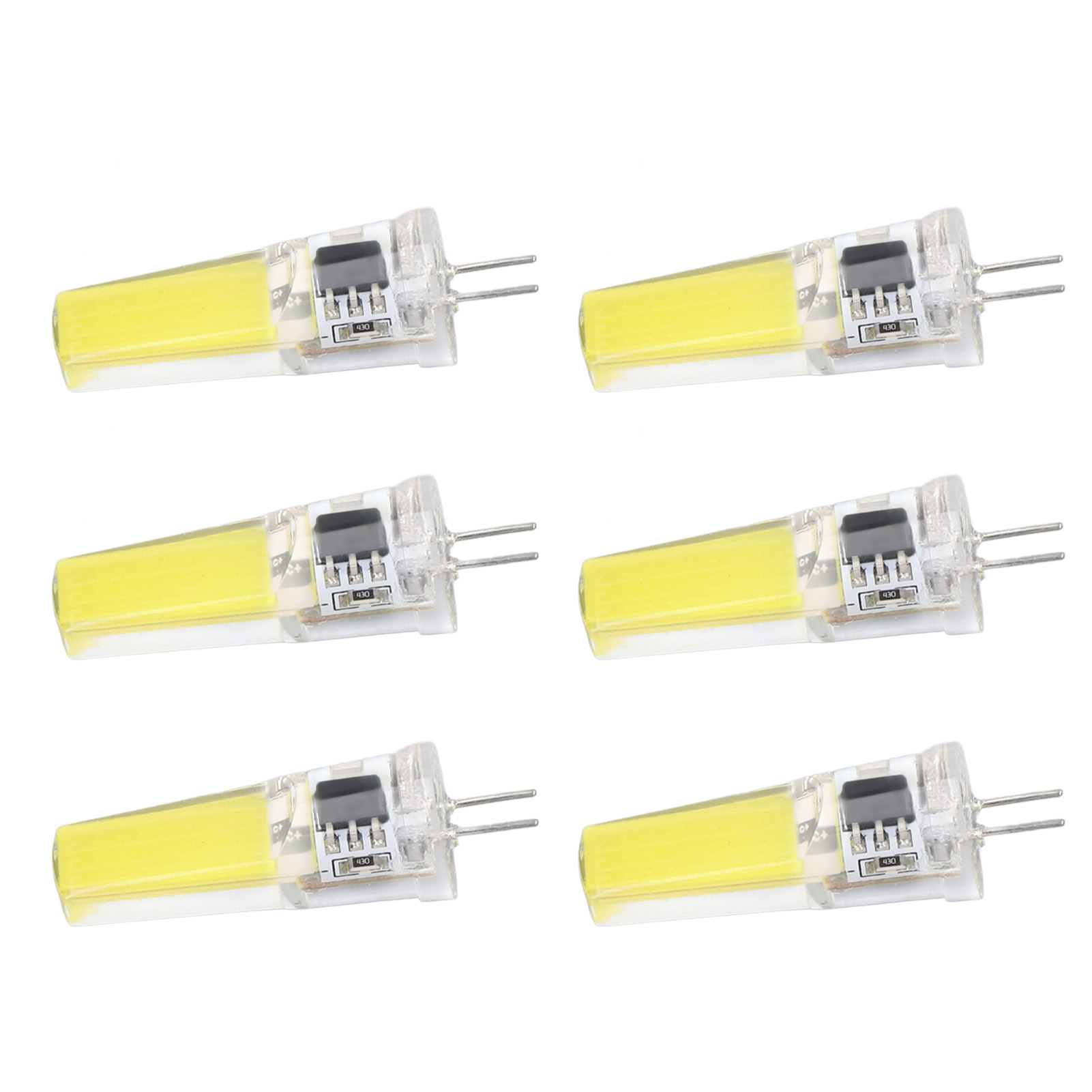 Packung Mit 6 G4 Cob 9w Dimmbaren Glühbirnen, Silikon, Kaltweiß, 220v, Ideal Für Kronleuchter, Deckenleuchten, Wandleuchten Und Tischlampen.