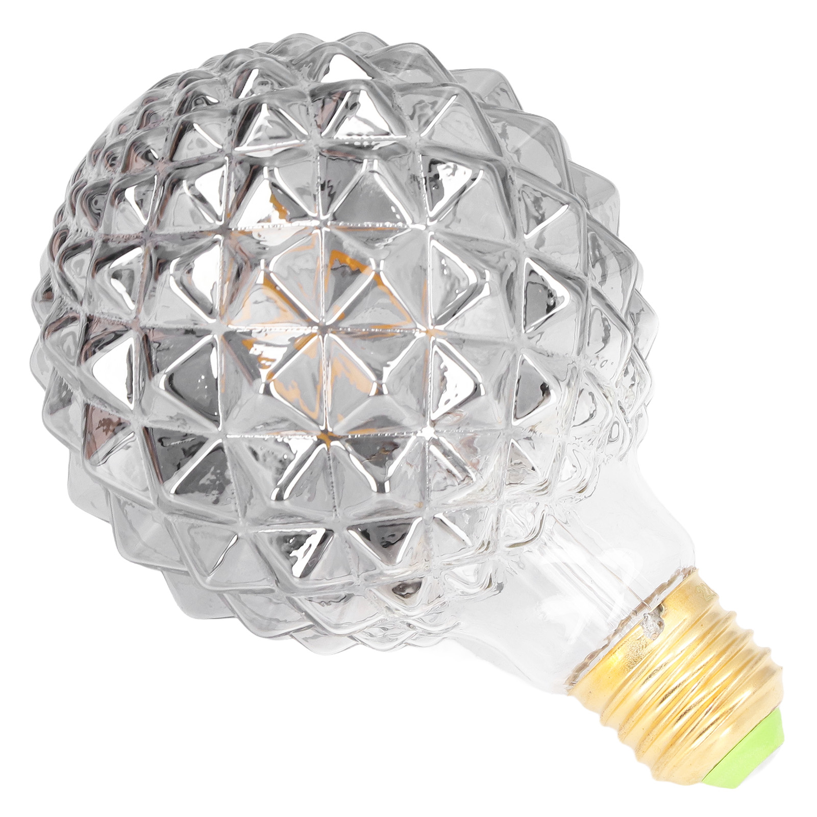 Vintage Edison G95 Led-glühbirnenset Mit Kohlefaden, Chromgraue Oberfläche, Kreatives Ananas-design, Warmweißes Licht, 220 V, Retro-design (ce-, Rohs-, Ukca-, Emc- Und Lvd-geprüft)