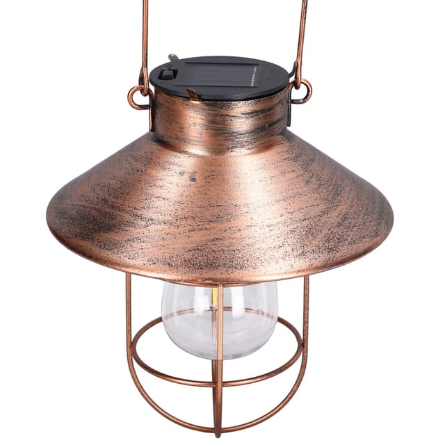 Solar-led-hängeleuchten-set Mit Integriertem Akku, Außendekoration Für Garten Oder Terrasse, Vintage-stil, Goldener Haken, Größe S