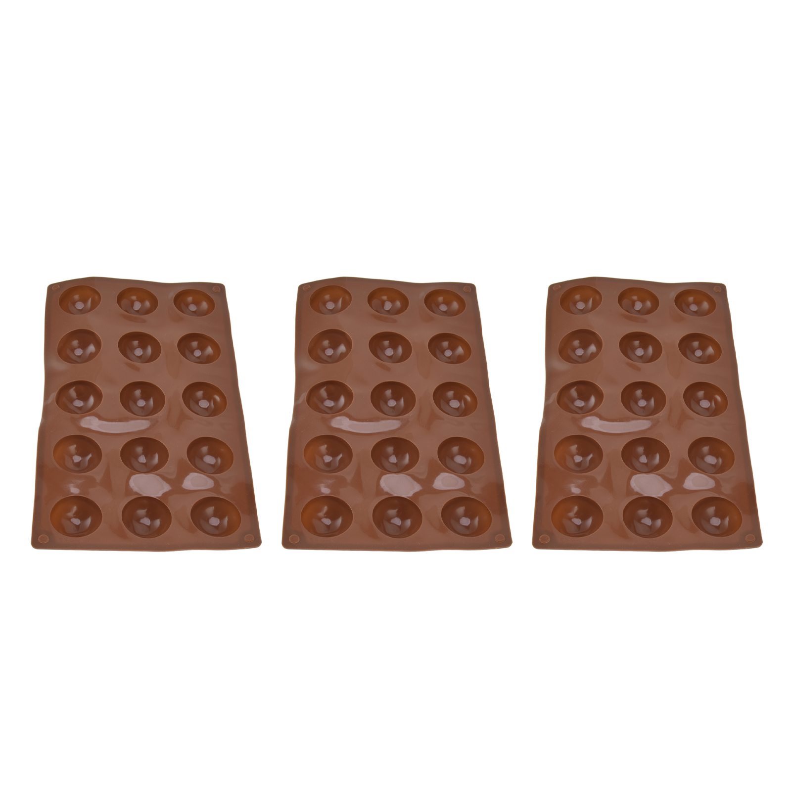 Silikon-backform Mit 15 Mulden, Halbkreisförmig Für Pudding, Schokolade Und Kuchen, Erhältlich Im 3er-set