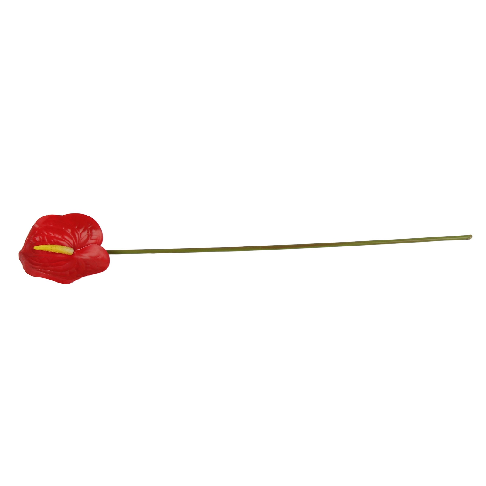 Wohnzimmerdekoration: Künstlicher 3d-strauß Aus Kleinen Roten Anthurien, Realistisch Wirkenden, Weichen Blumen, Imitation Einer Paradiesvogelblume Und Eines Einblatts.