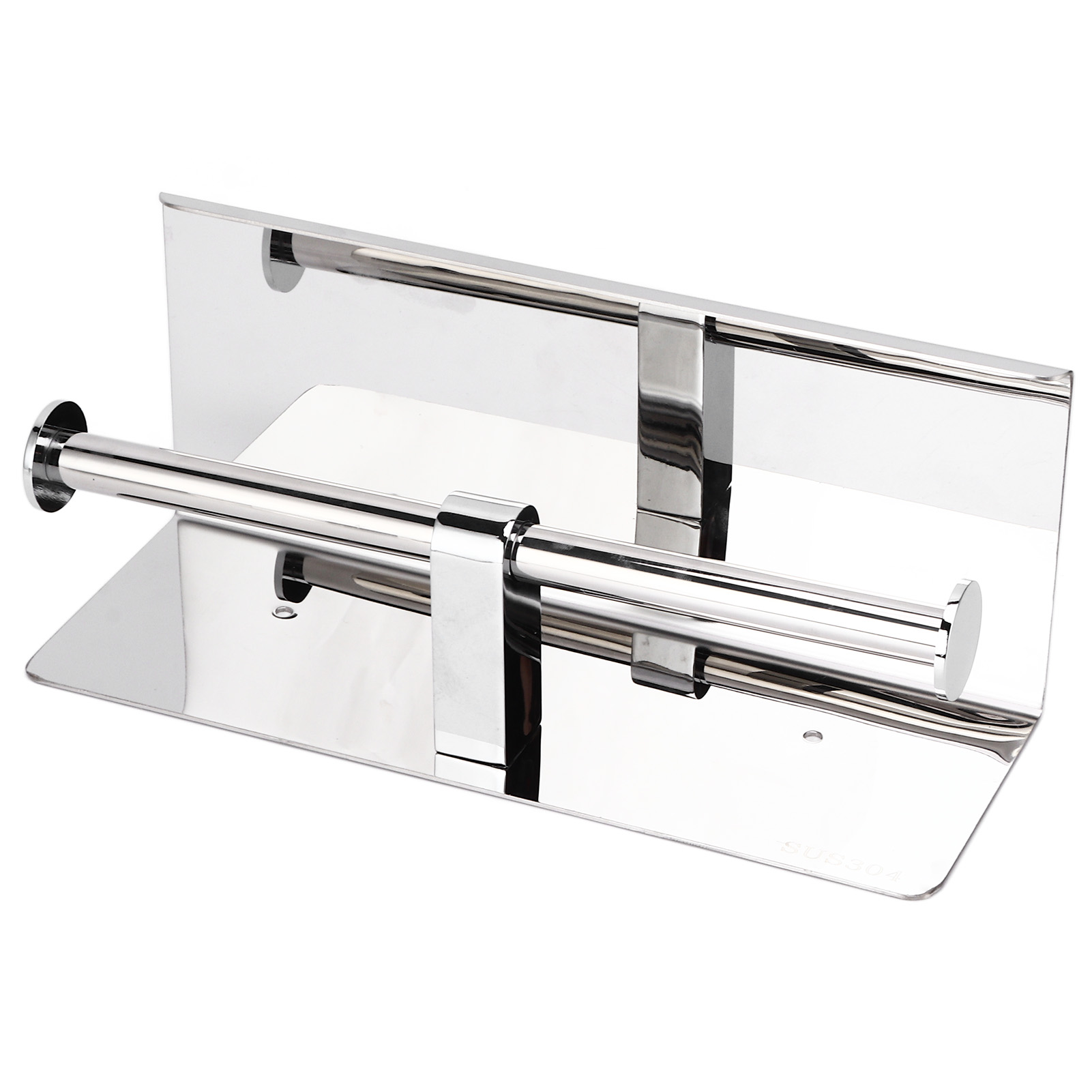 Doppelrollenhalter-set Aus Edelstahl 304 Für Badezimmer, Kein Bohren Erforderlich, Wandmontierter Toilettenpapierhalter, Wc-zubehör, Modell 4327