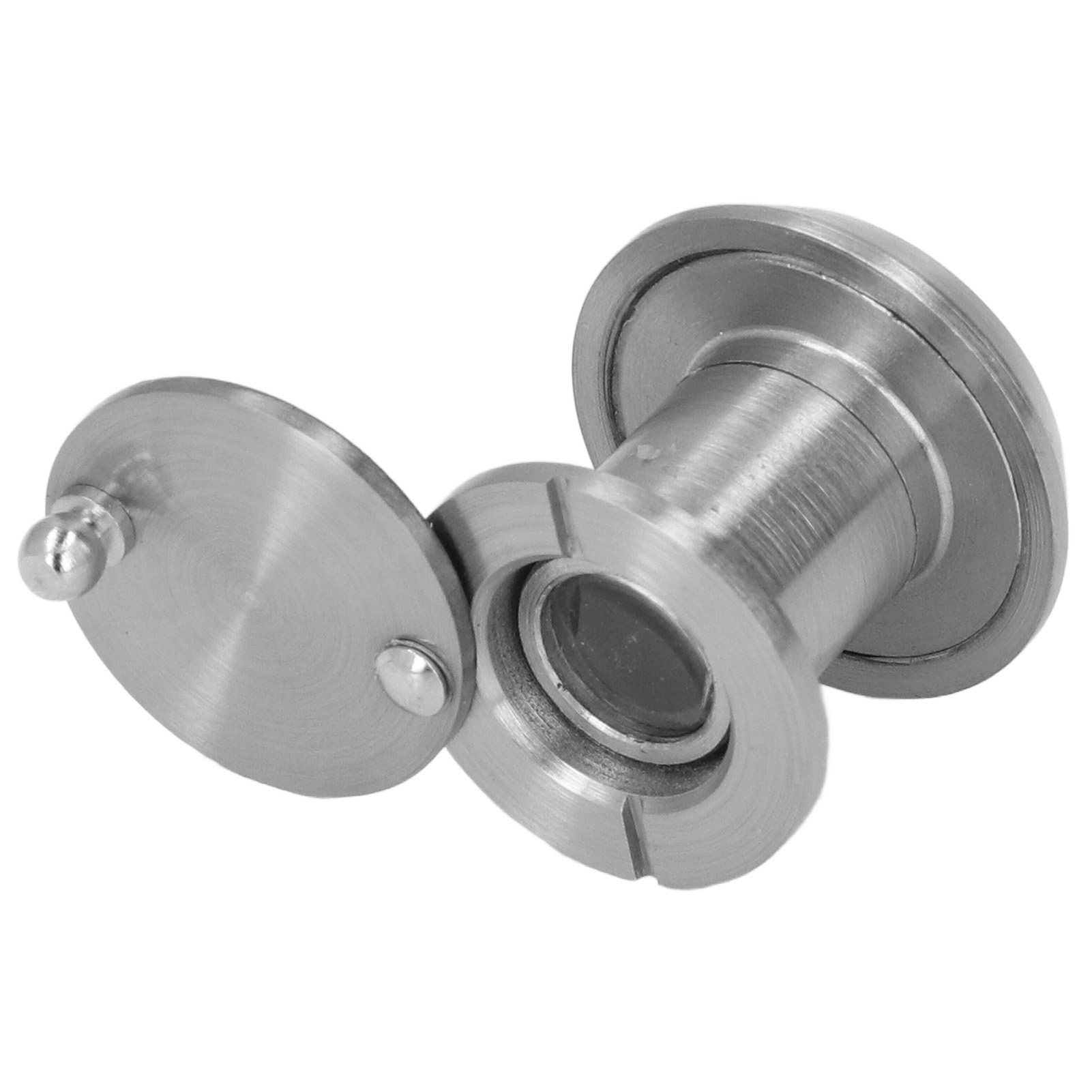 14 Mm Massive Messing-türöse, Einbruchsicher Mit Rückseitiger Abdeckung, Für Holztüren, Hoteltüren, Bohrung 14-20, Türstärke 15-25, Stahlfarbe (kurzes Messingmodell, Bohrung 14-20, Stärke 15-25)