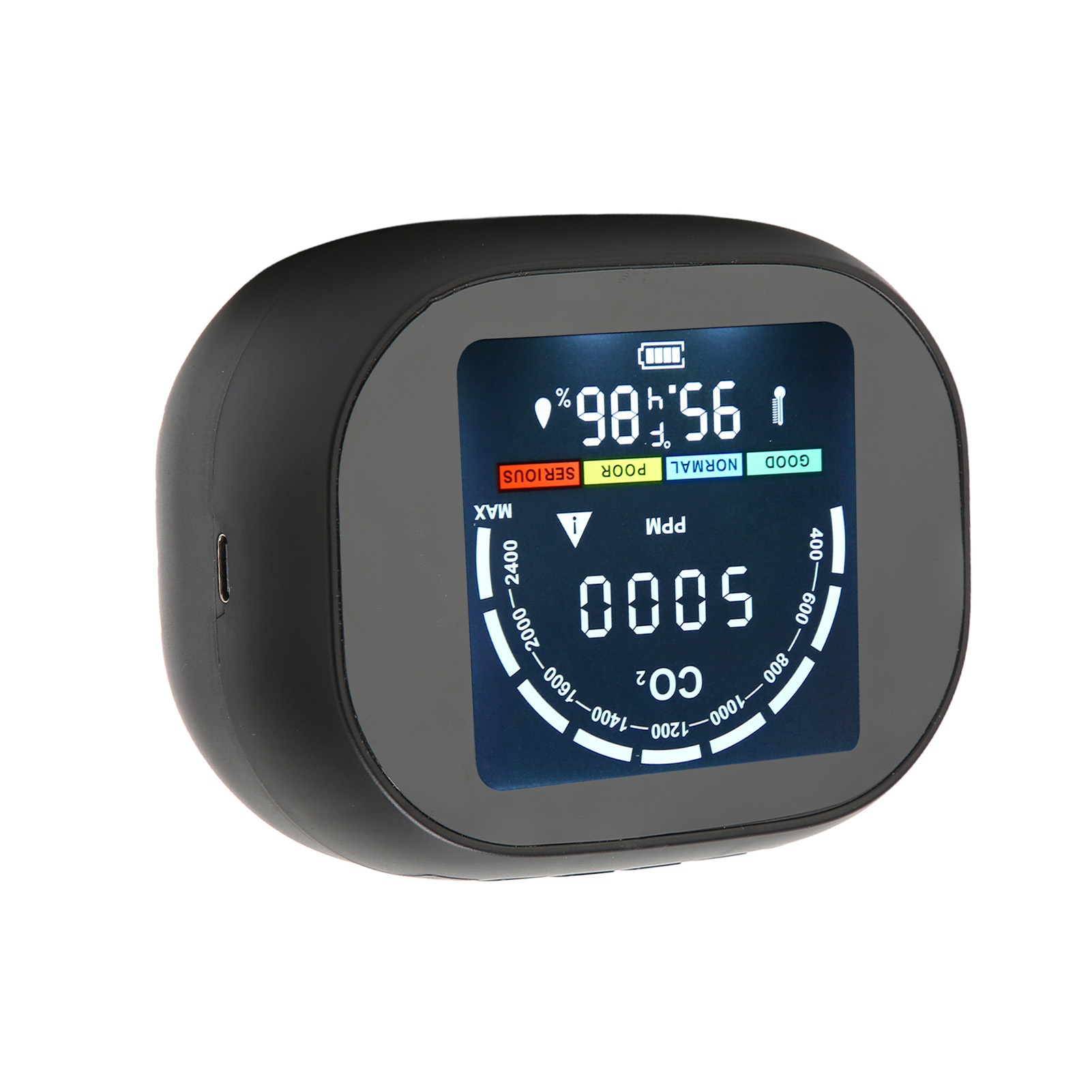 Co2-detektor, Infrarot-thermometer, Hygrometer Mit Eingebauter Batterie – Messgerät Für Kohlendioxid Und Temperatur