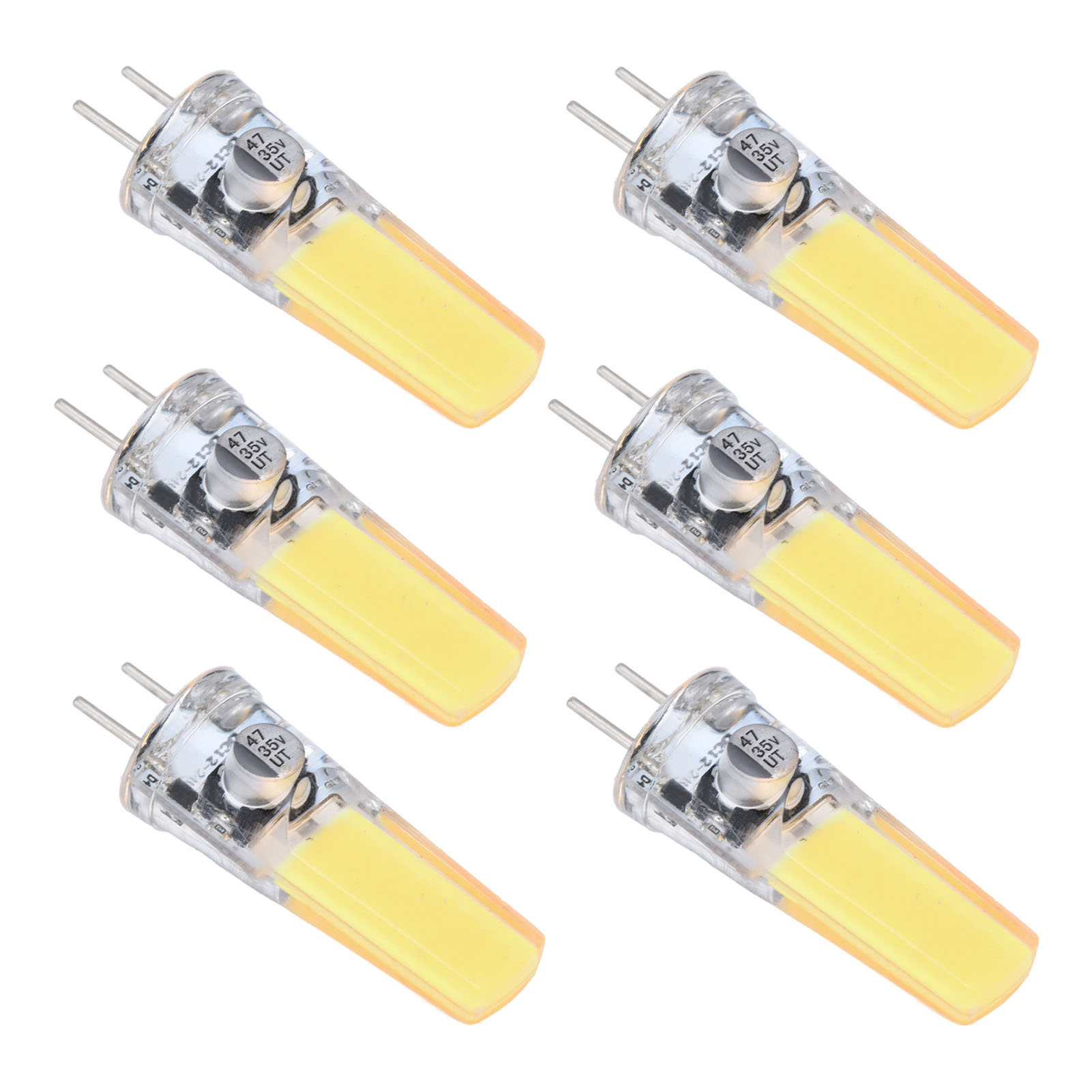 6er-pack Gy6.35 5w Cob 500lm Kaltweiße Led-lampen, Ce+rohs-zertifiziert, Für Kronleuchter, Deckenleuchten, Wandleuchten Und Tischlampen.