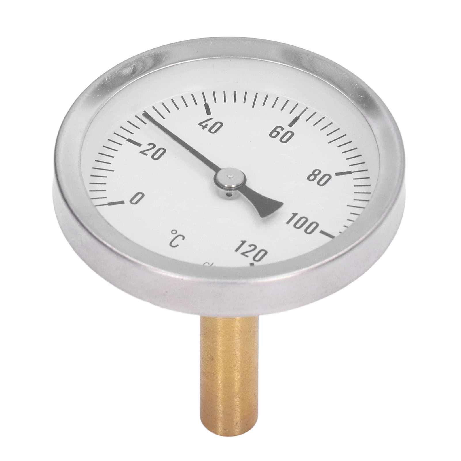 Horizontales Thermometer 63 Mm, Aluminiumzifferblatt 0-120 °c, Bimetall Für Backofen, Grill (modell: Ts-w51)