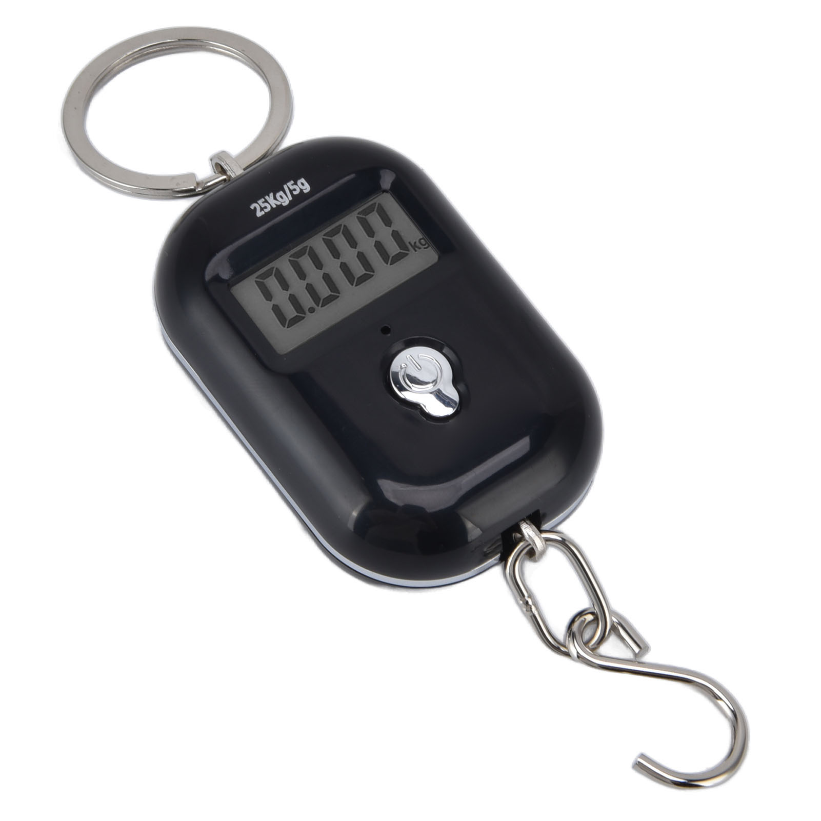 Super-mini-elektronikwaage A21 25 Kg/5 G, Beleuchteter Taschenhaken, Schwarze Schlüsselanhängerwaage (batterien Nicht Enthalten)