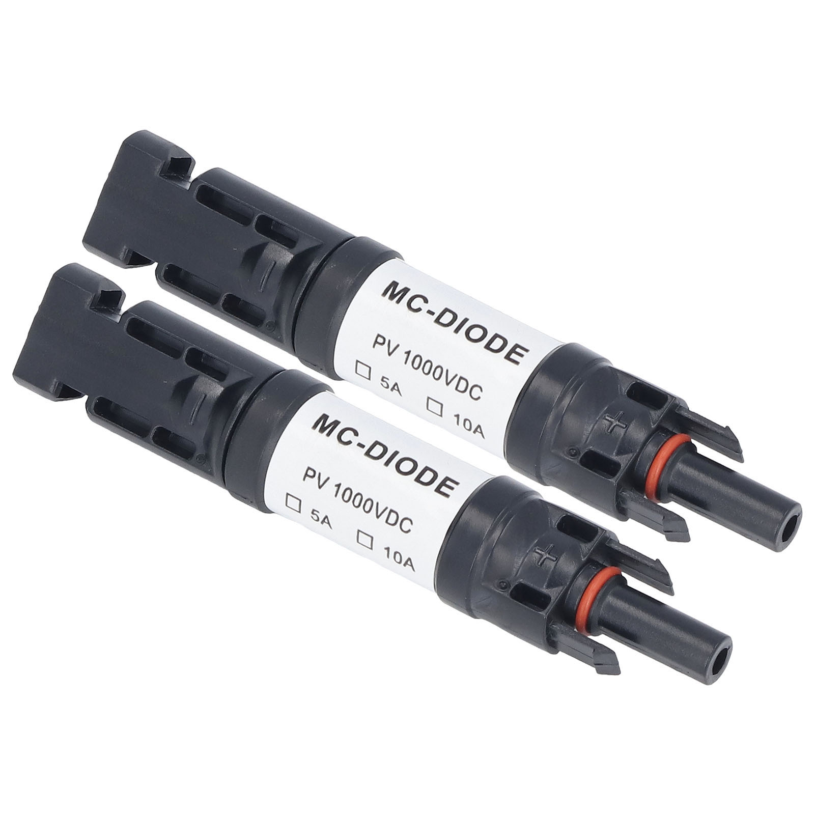 Packung Mit 2 Mc4 1000v Photovoltaik-solarsteckern Mit Integrierter Sperrdiode, Modell Mc-10d, 10a, Ce+tüv+rohs+reach219-zertifiziert
