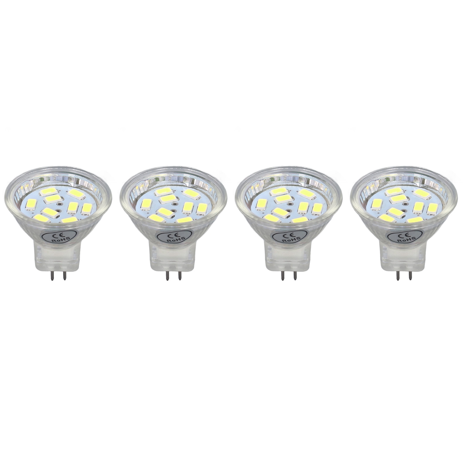 4er-pack Mr11 3w 9led 300lm Led-lampen, Zweipoliger Dc12v-sockel, Kaltweiß, Ce+rohs-zertifiziert, Ideal Für Einbaustrahler, Schienensysteme Und Landschaftsbeleuchtung.