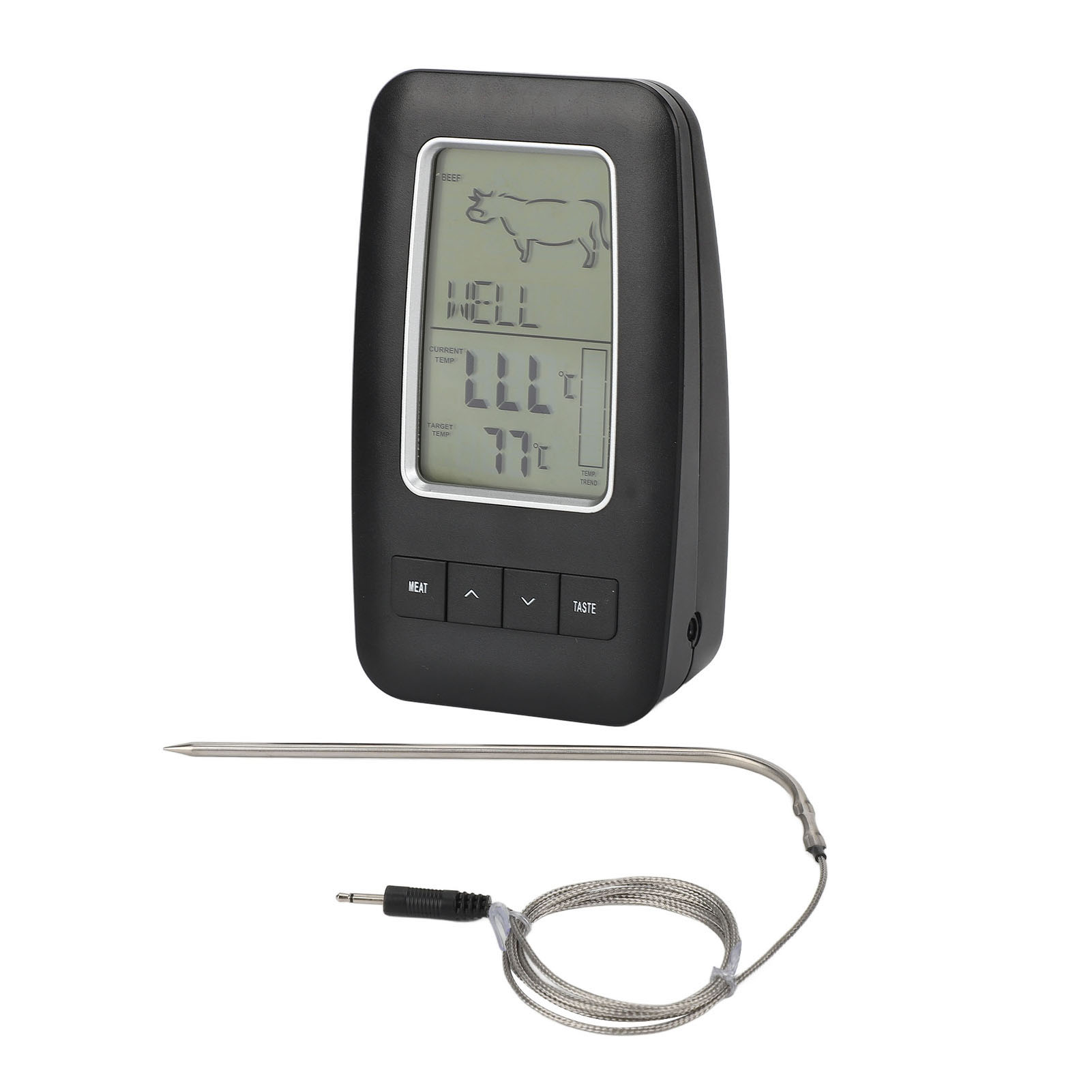 Kabelloser Grilltemperaturfühler Mit Fühlersensor, Hängethermometer Für Die Küche (sender Und Empfänger Ohne Batterien)