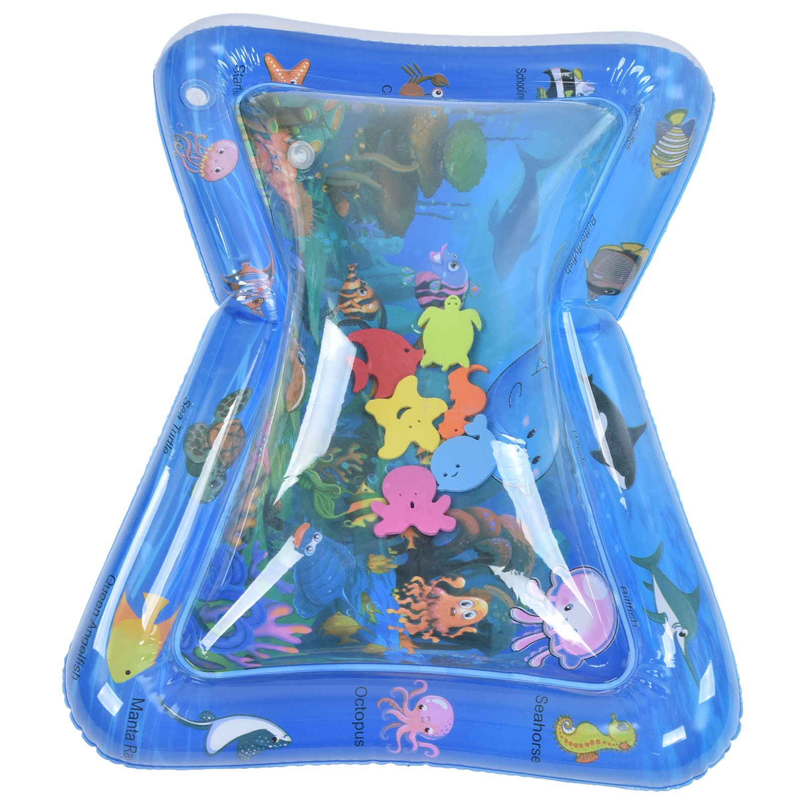 Baby-wasserspielmatte, Aufblasbares Pvc-kissen Mit Lernmotiven, Klopfmatte Für Kinder, Blau (lieferung Ohne Luft)