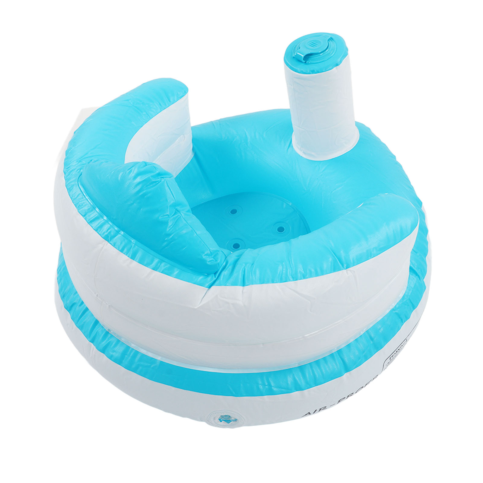 Aufblasbarer Babysitz, Druckmontierter Babybadewannenstuhl, Blauer Babybadewannenhocker (ohne Gas).