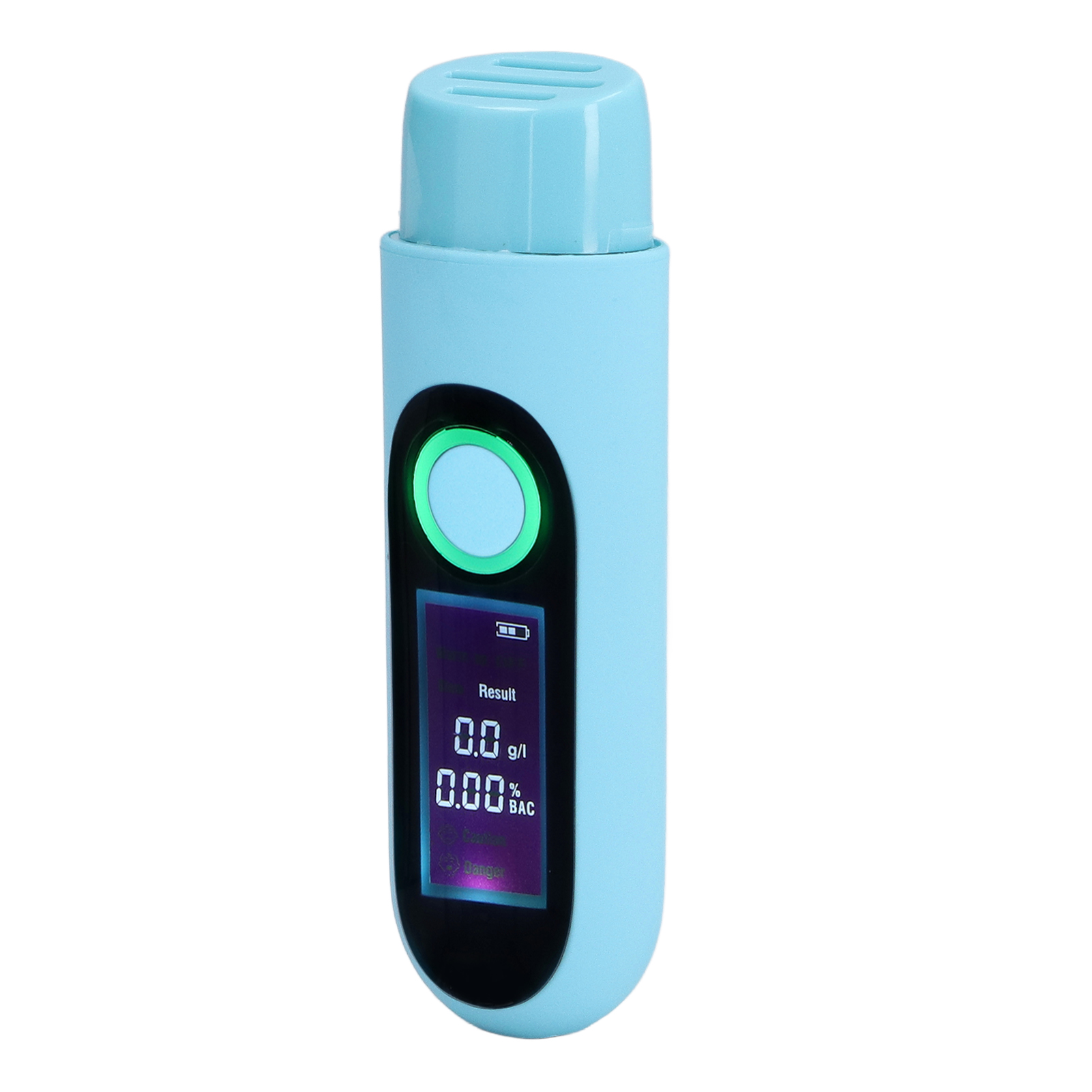 Tragbares Atemalkoholmessgerät, Alkoholdetektor, Dreifarbiges Lcd-display, Schnelle Reaktionszeit, Usb-aufladbar (mit Integriertem Akku), Blau