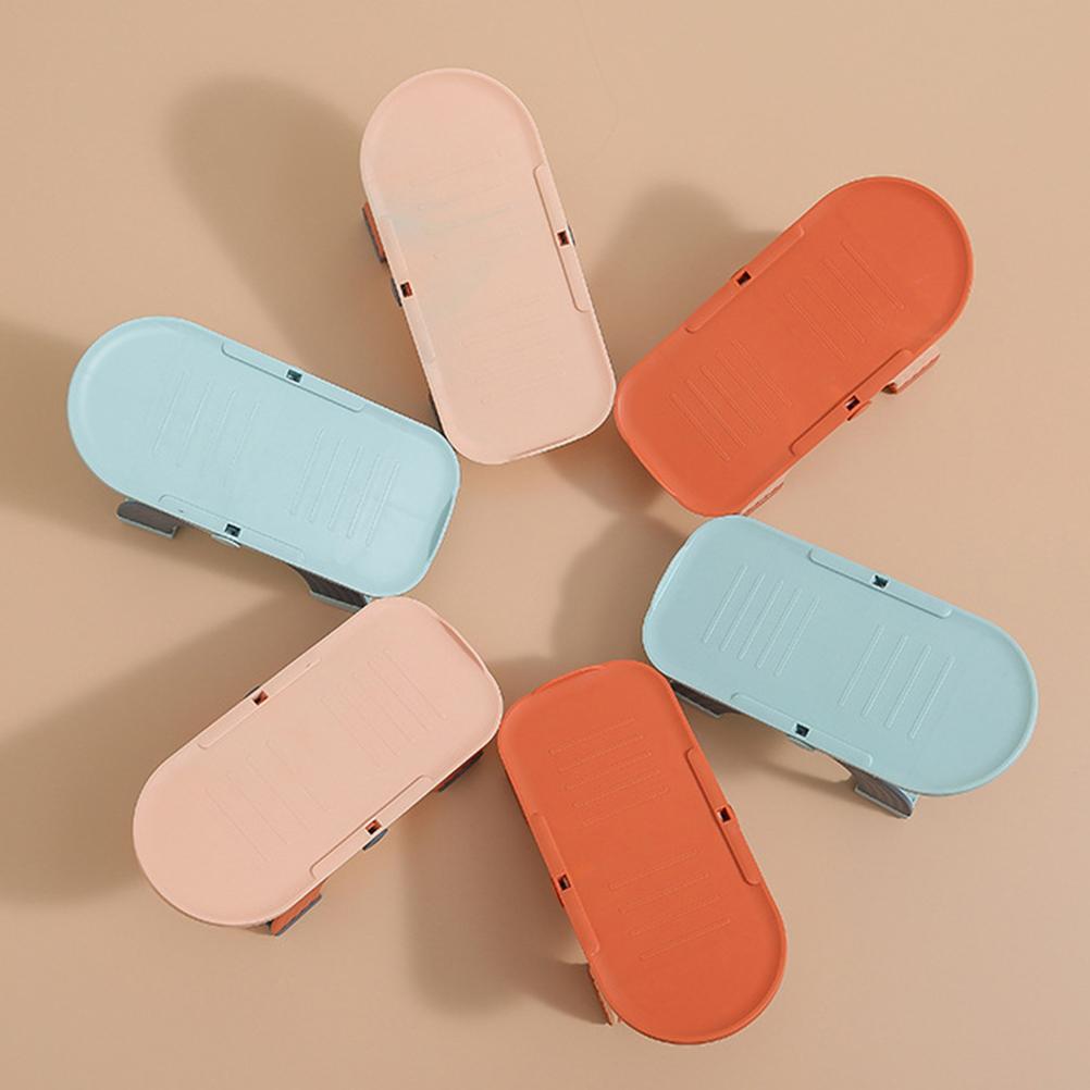 Set Mit 5 Verstellbaren Schuhregalen Mit 3 Positionen, Doppelstöckiges Schuhregal Für Studentenwohnheime, Wandmontierte Schuhaufbewahrung, Platzsparend, Blau.
