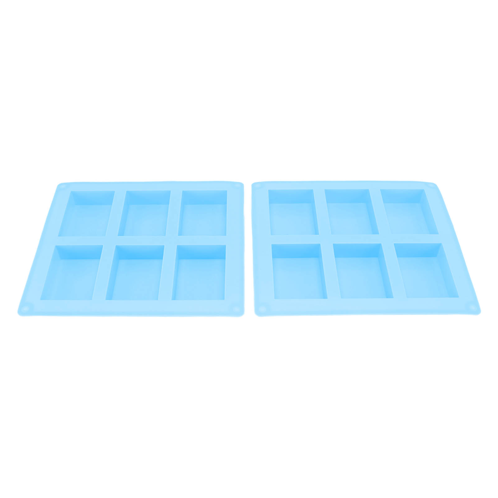 Set Mit 2 Silikon-seifenformen Mit Je 6 Mulden, Geprägtem Muster, Blau, Für Seife, Kuchen Und Gebäck