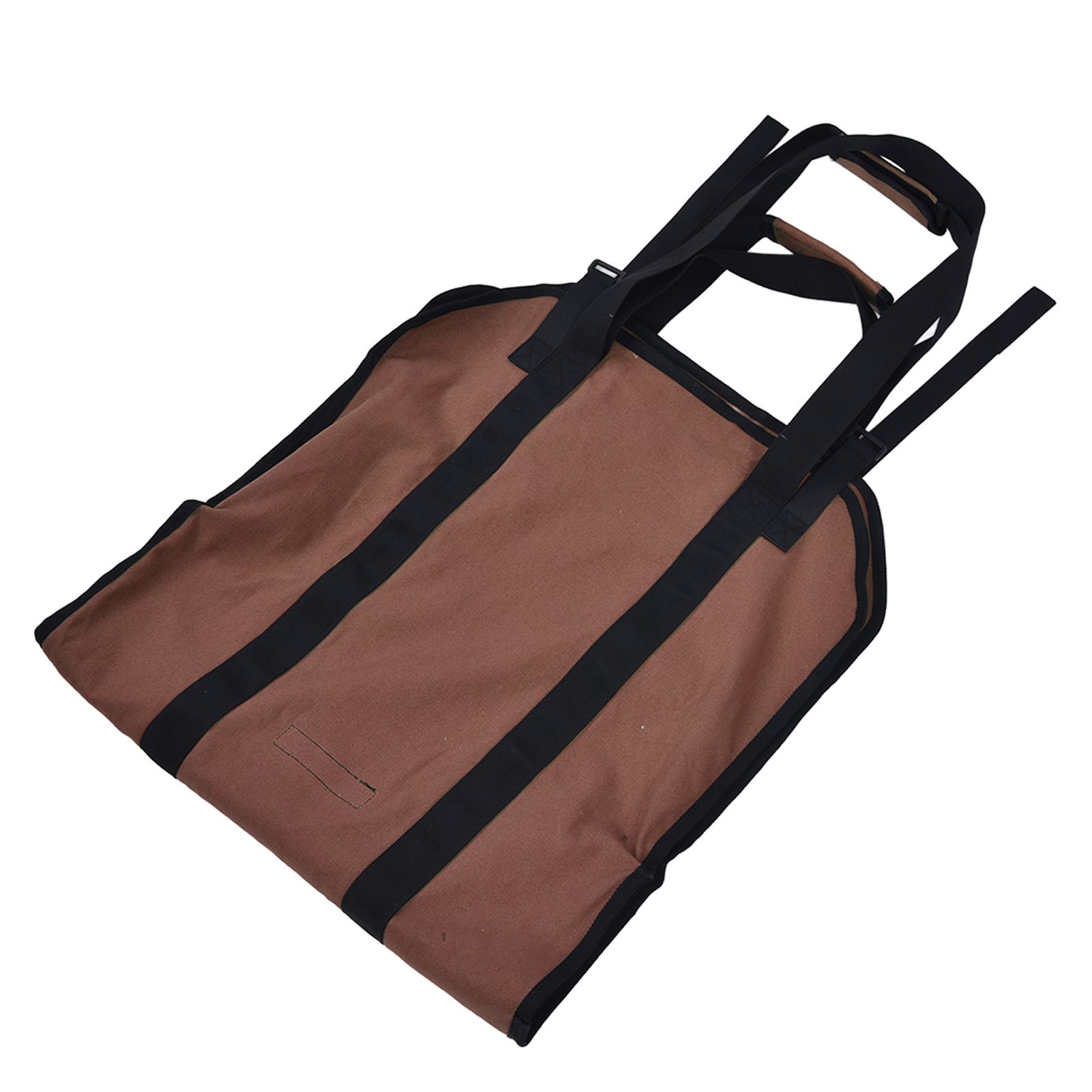 Große 2-in-1-tragetasche Aus Braunem Oxford-canvas: Gartentasche, Brennholztasche, Abdeckung Zur Aufbewahrung Von Brennholz.