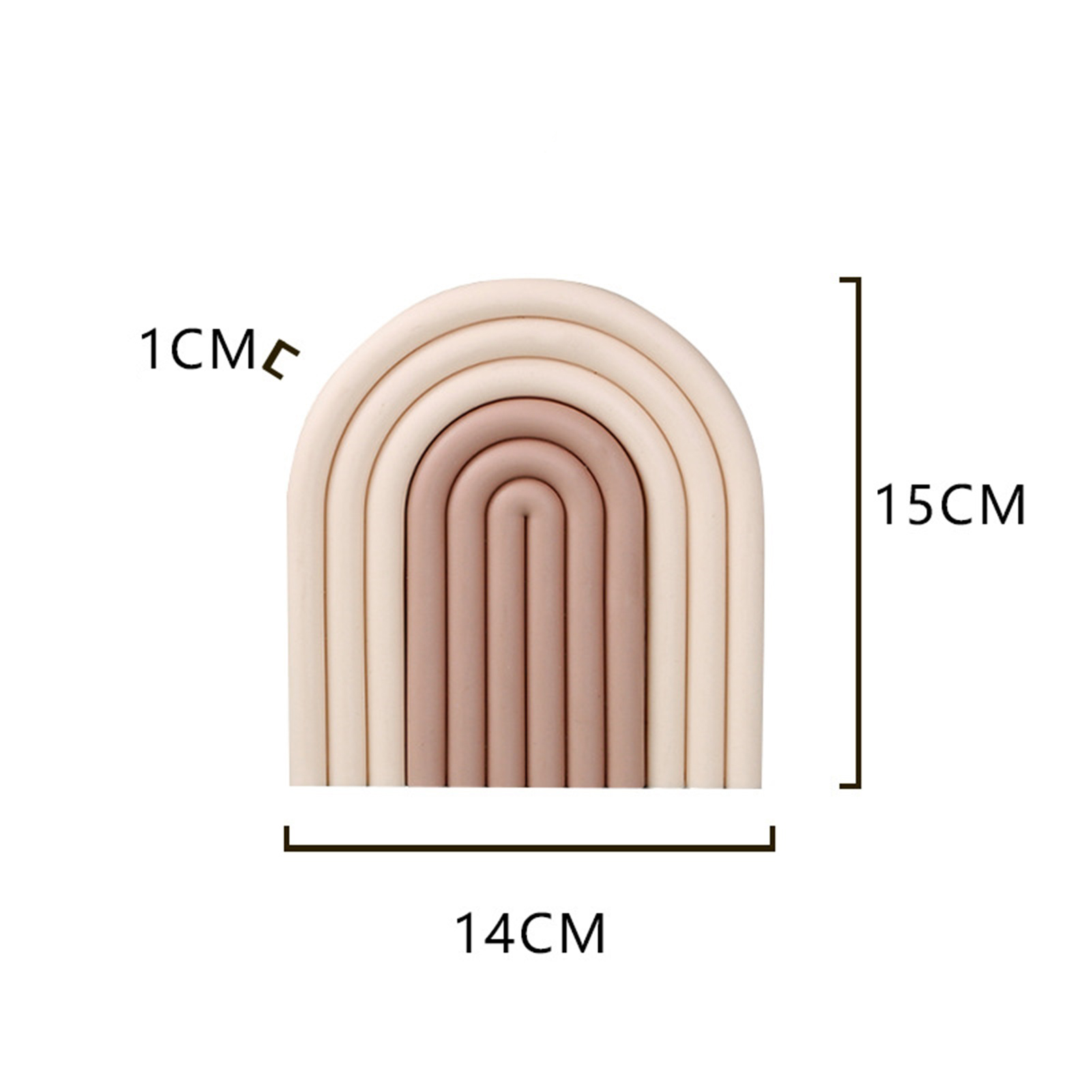 Set Aus 2 Dicken Silikon-untersetzern, Hitzebeständig, Hitzebeständig, Beige Und Braune Regenbogen-tischsets