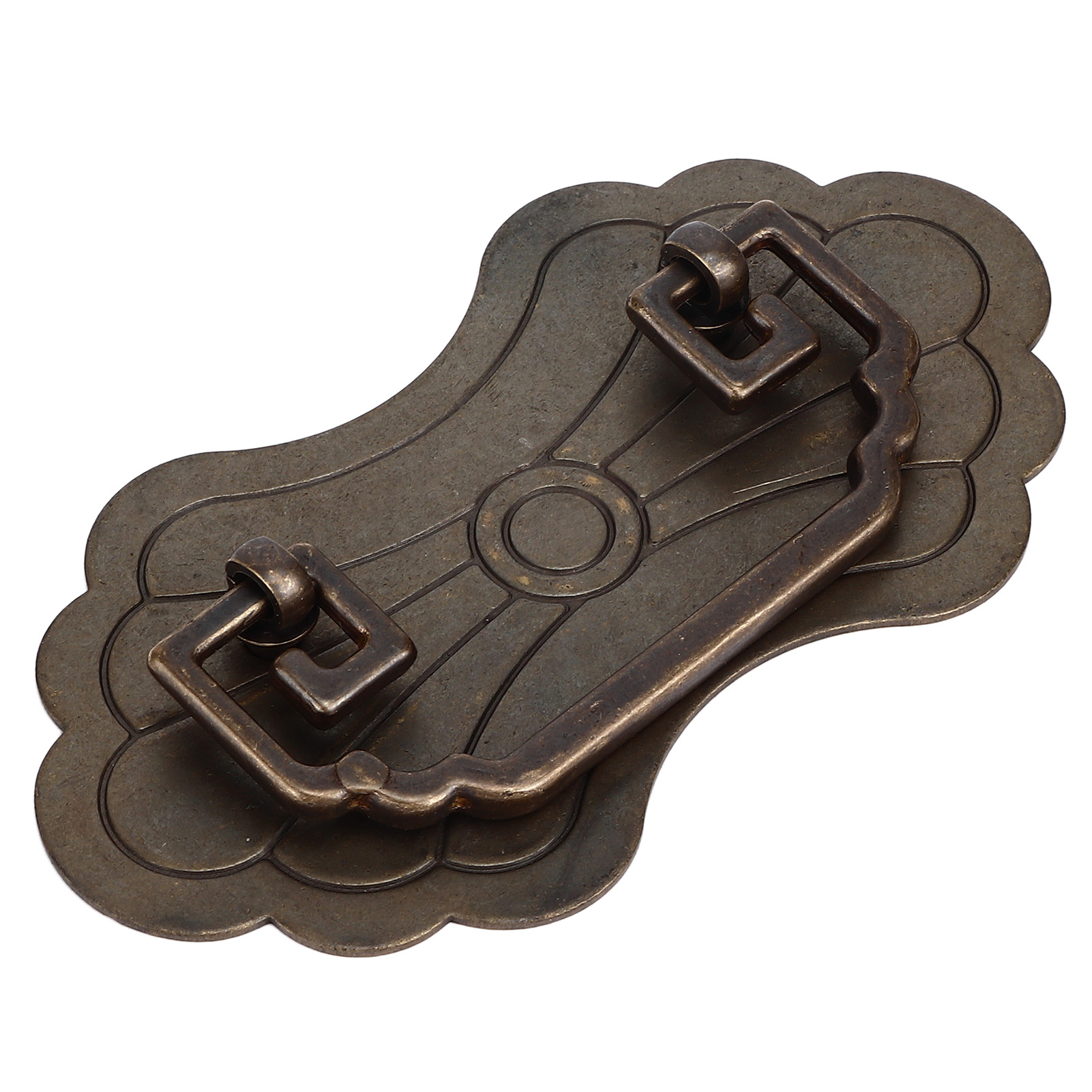 Antiker Chinesischer Schubladengriff Aus Reinem Kupfer, Chinesisches Knotenmuster „blume Des Reichtums“, Türgriff Aus Holz Für Schränke, Retro-bronzefarbe, 2er-set.