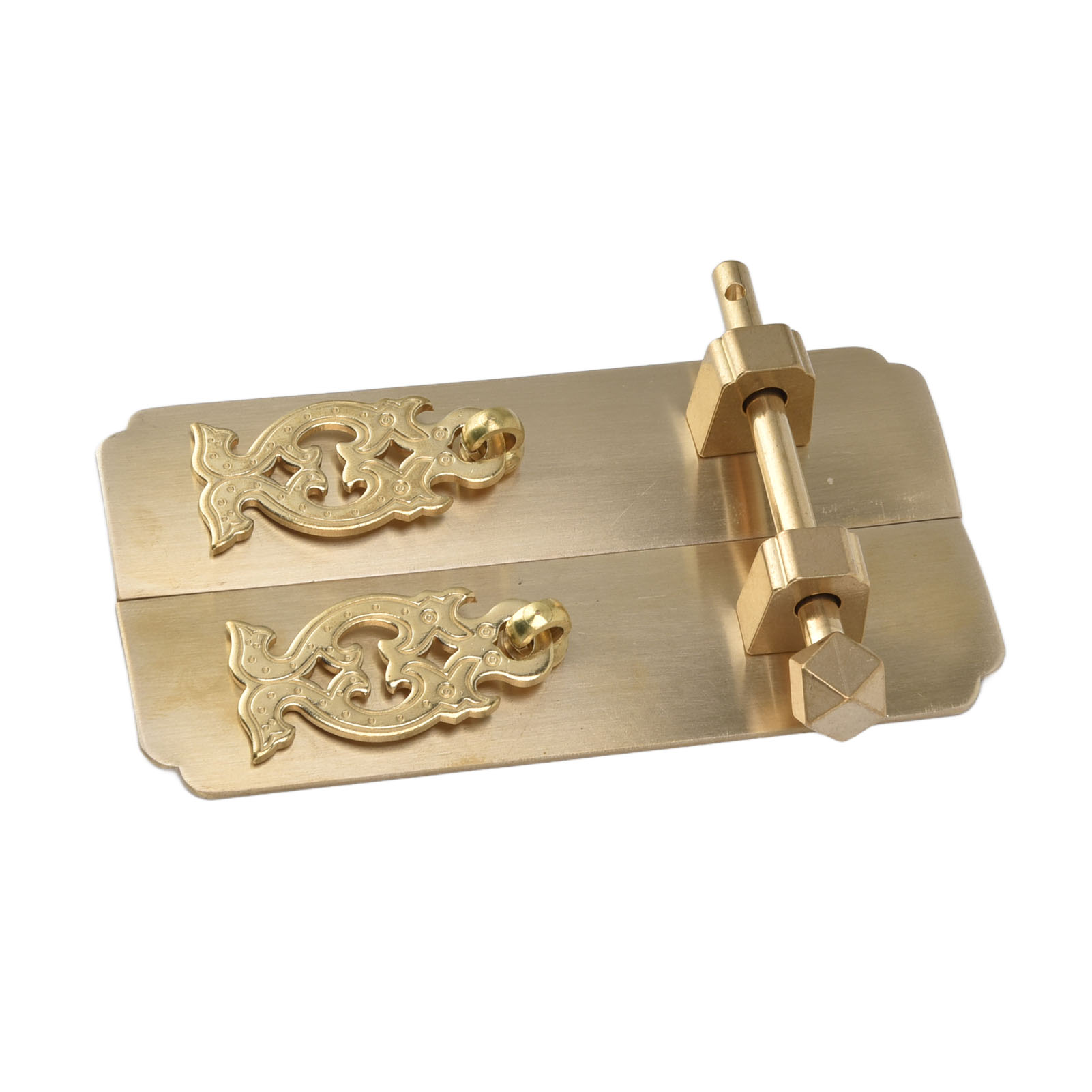 Schlichter Schubladengriff Rechts Aus Massivem Messing, Klassischer Ming-qing-stil, Für Küchenmöbel, Schranktürgriff, Goldbronzefarben