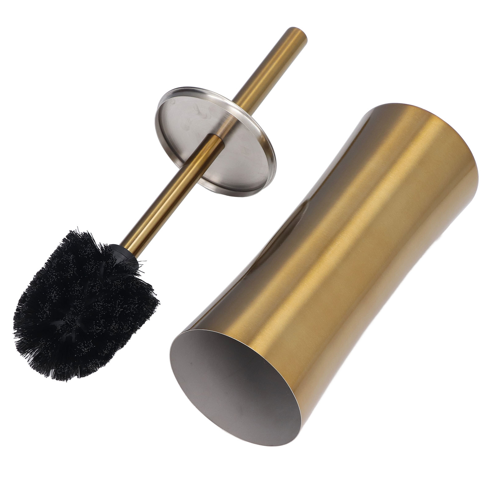 Set Aus Goldfarbenem Edelstahl, Toilettenbürste Mit Feinen Borsten Für Badezimmer, Toilettenreinigung, Bodenreinigungsset