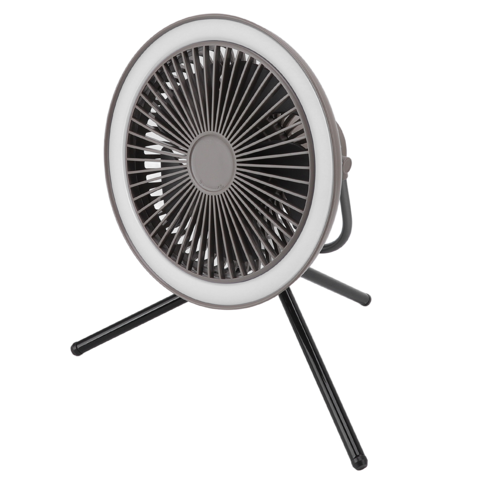 Outdoor-zeltventilator Mit Hängeleuchte, Standventilator, 3-stufiger Fernbedienung, Usb-aufladbar, Grau (ventilator Mit Eingebautem Akku, Fernbedienung Ohne Akku)