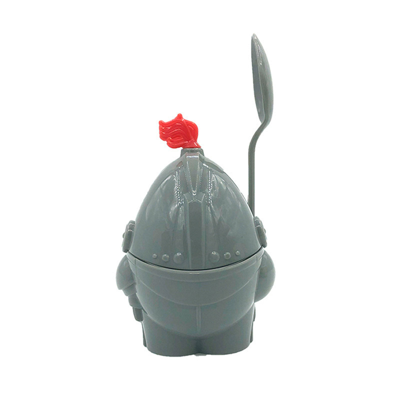 Eierbecher „arthur Der Ritter“ In Grau Mit Abnehmbarem Löffel Für Kinder – Eierbecher Im Krieger-design, 1er-set