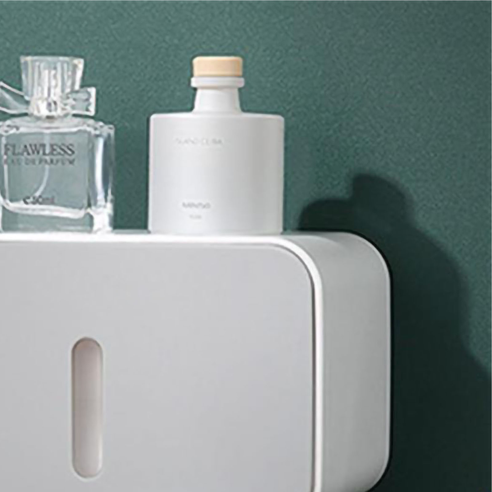 Umweltfreundliches Badezimmer-set, Grauer Toilettenpapierbehälter, Wandmontage Mit Federbelastetem Deckel, Ablagefach, Wasserdicht, Sichtbar, Für Wohnzimmer, Badezimmer, Neu, Auf Lager.