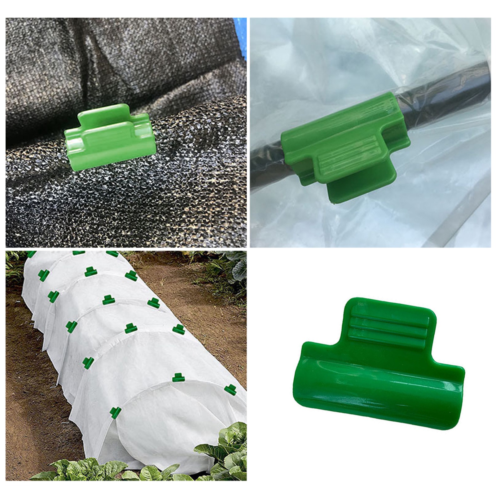 Set Mit 2 Gewächshaus-pflanzenclips, Grüne Gartenstütze, 16 Mm Durchmesser, 10 Pflanzenstäbe