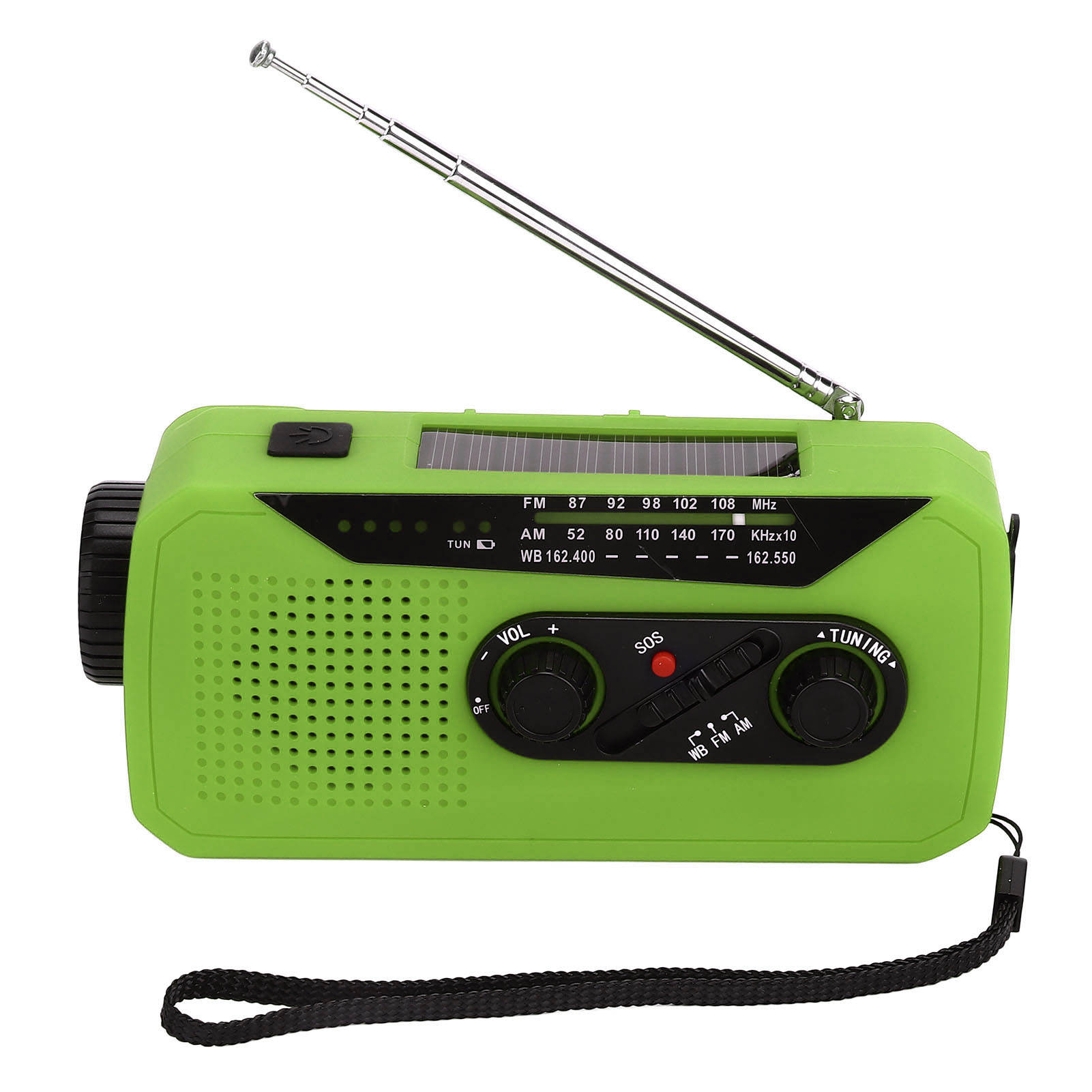 Wiederaufladbares Radio In Grüner Tarnfarbe, Solarbetriebene Notfalltaschenlampe, Umweltfreundliches Mini-radio Mit Eingebautem Akku, Ce/fcc/msds-zertifiziert.