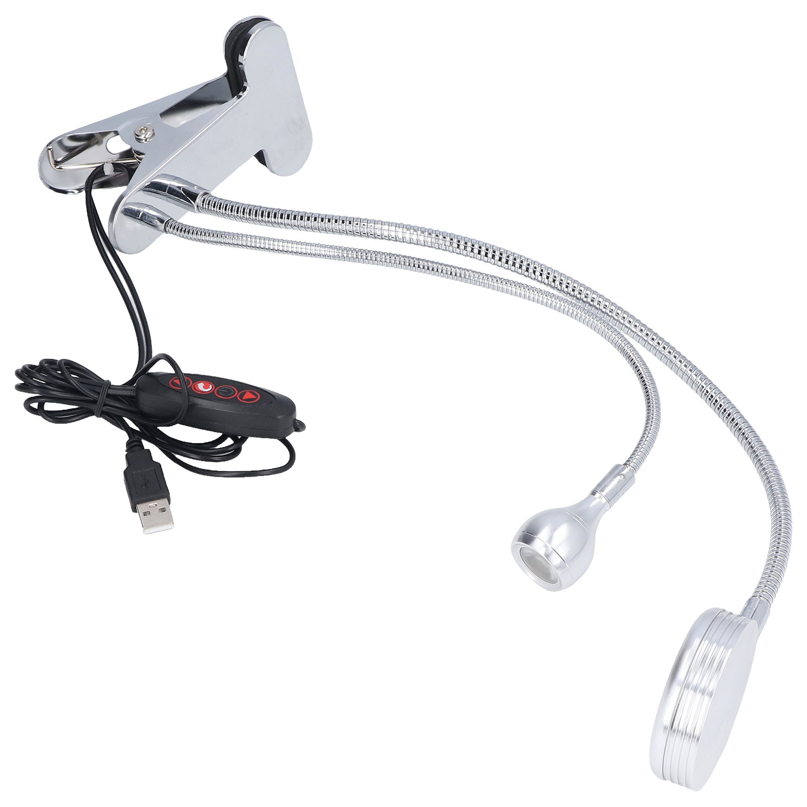 Dimmbare Led-klemmleuchte Mit Zwei Köpfen, Mobile Werkstattlampe, Flexible Schwanenhals-schreibtischlampe (kaltweißes Doppelkopflicht)