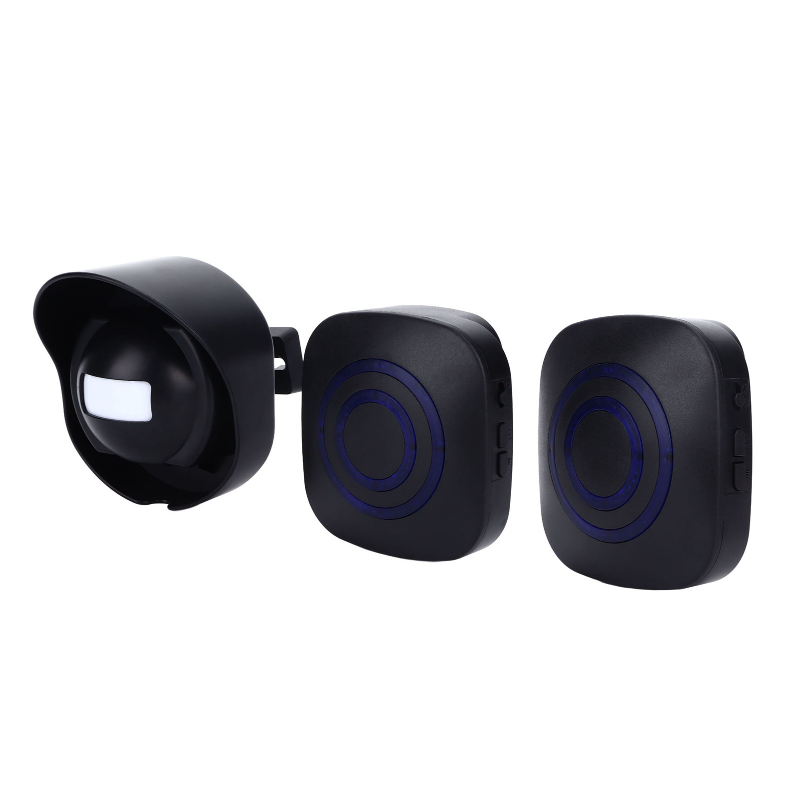 Ip66 Wasserdichtes Funk-türklingel-set Für Eingangsbereich, Einfahrt Und Außenbereich – 2 Empfänger + 1 Bewegungsmelder 110–240 V (batterieloser Melder) – Eu-version