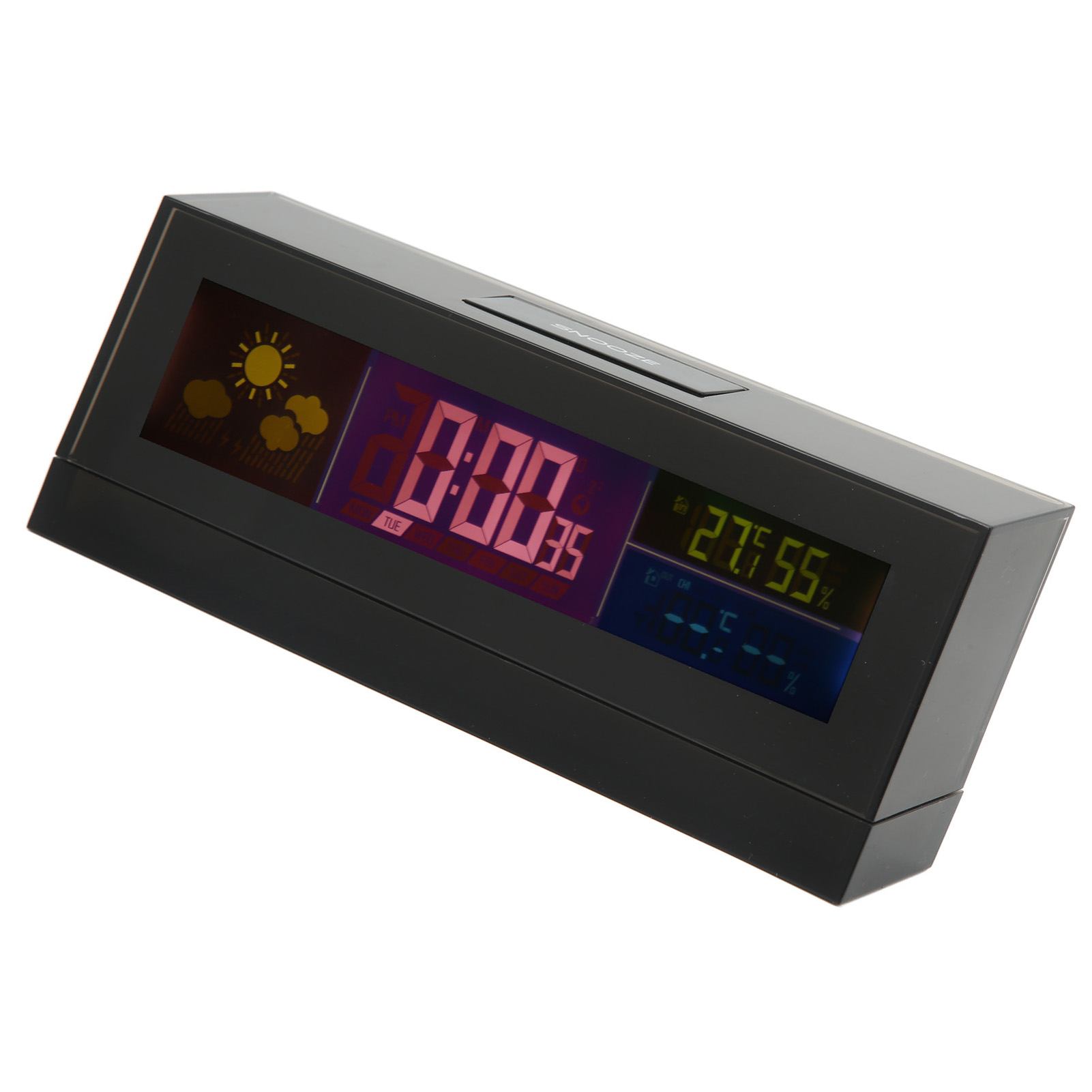Elektronische Wetteruhr, Ewiger Kalender, Thermo-hygrometer Für Innenräume (sensor Mit Integrierter Batterie, Empfänger Ohne Batterie)