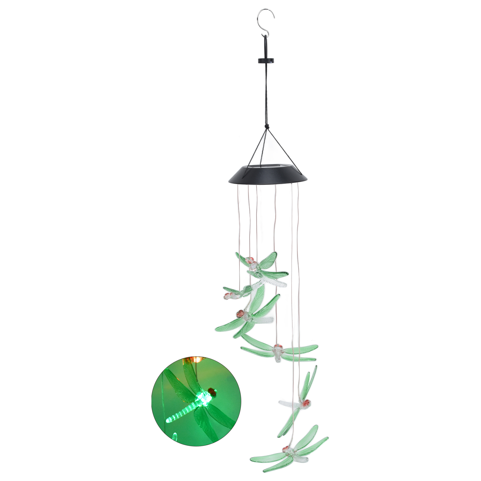 Solarbetriebene Led-lichterkette In Libellenform Mit Farbwechsel, Zur Dekoration Des Außenbereichs Im Garten, Mit Eingebautem Akku (grüne Solar-libelle)
