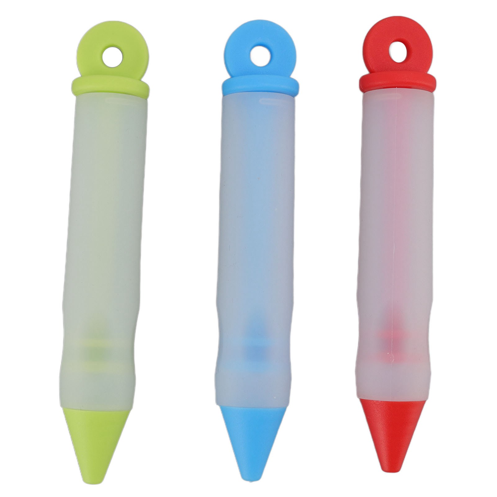 Set Mit 3 Silikon-dekorierstiften (rot, Grün Und Blau) Für Schokolade, Marmelade, Sahne, Diy-kuchendekoration Und Backutensilien