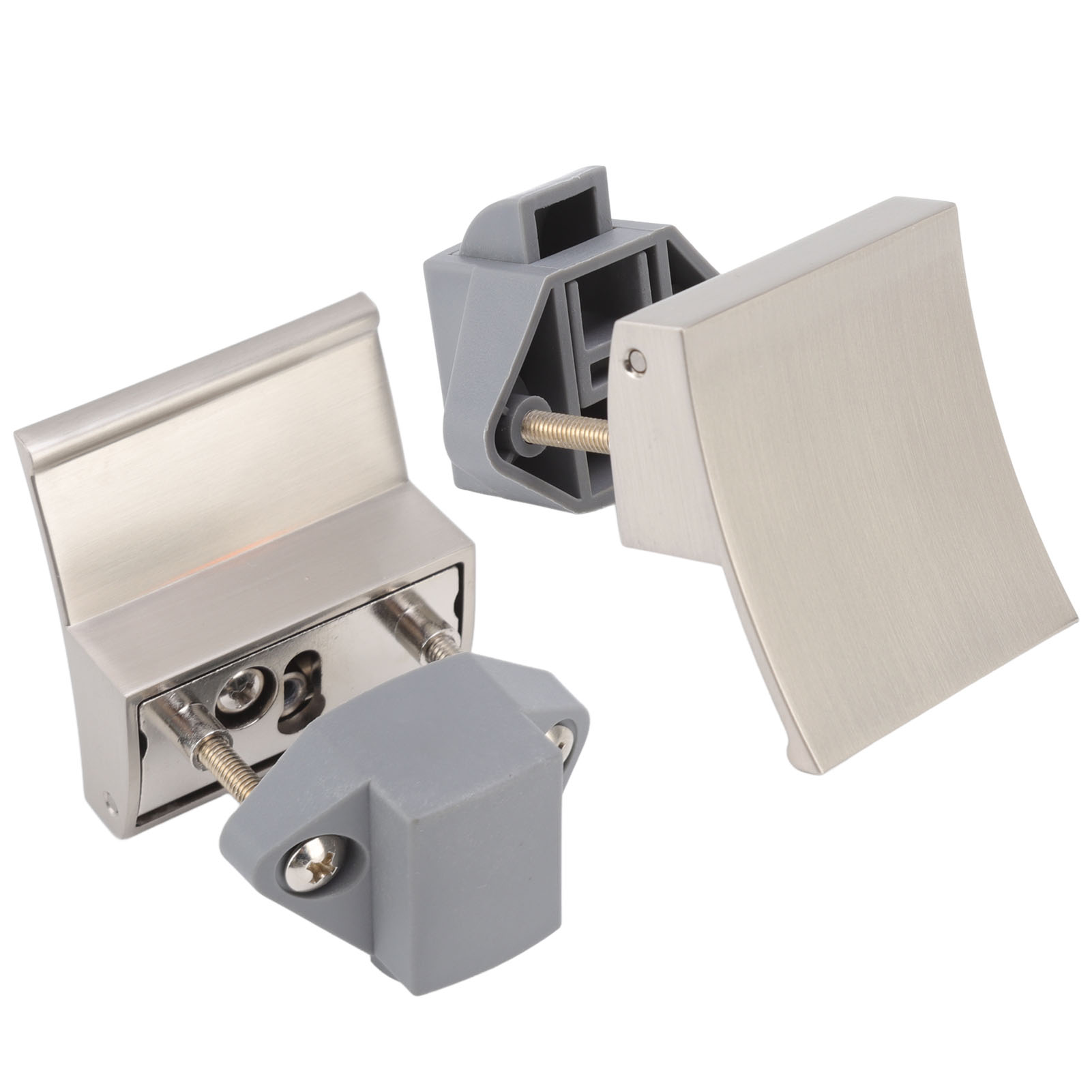 Möbelschubladenschloss Für Wohnmobil, Yacht, Wohnwagen, Quadratischer Griff P07-sn (gebürstetes Nickel)